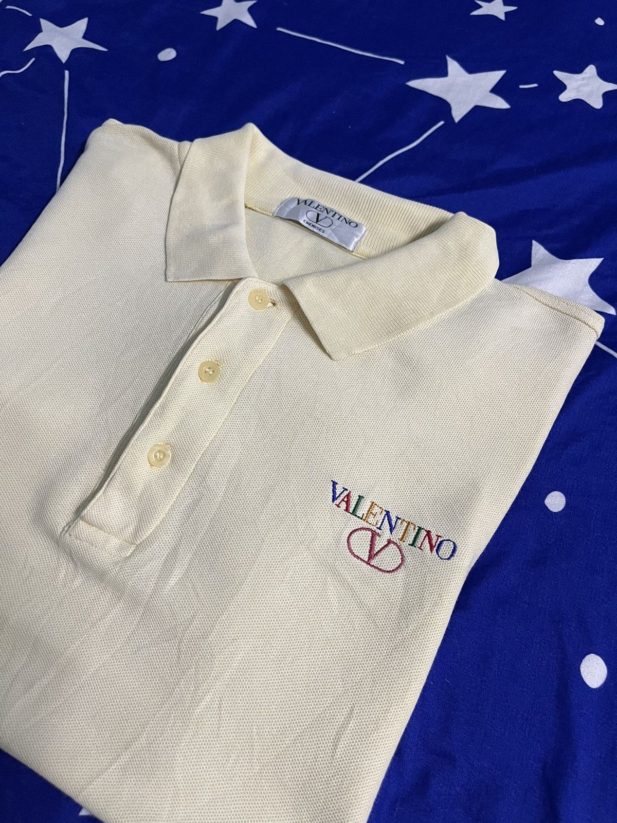 Valentino Polo Large Embroidery Rainbow Multi Colors