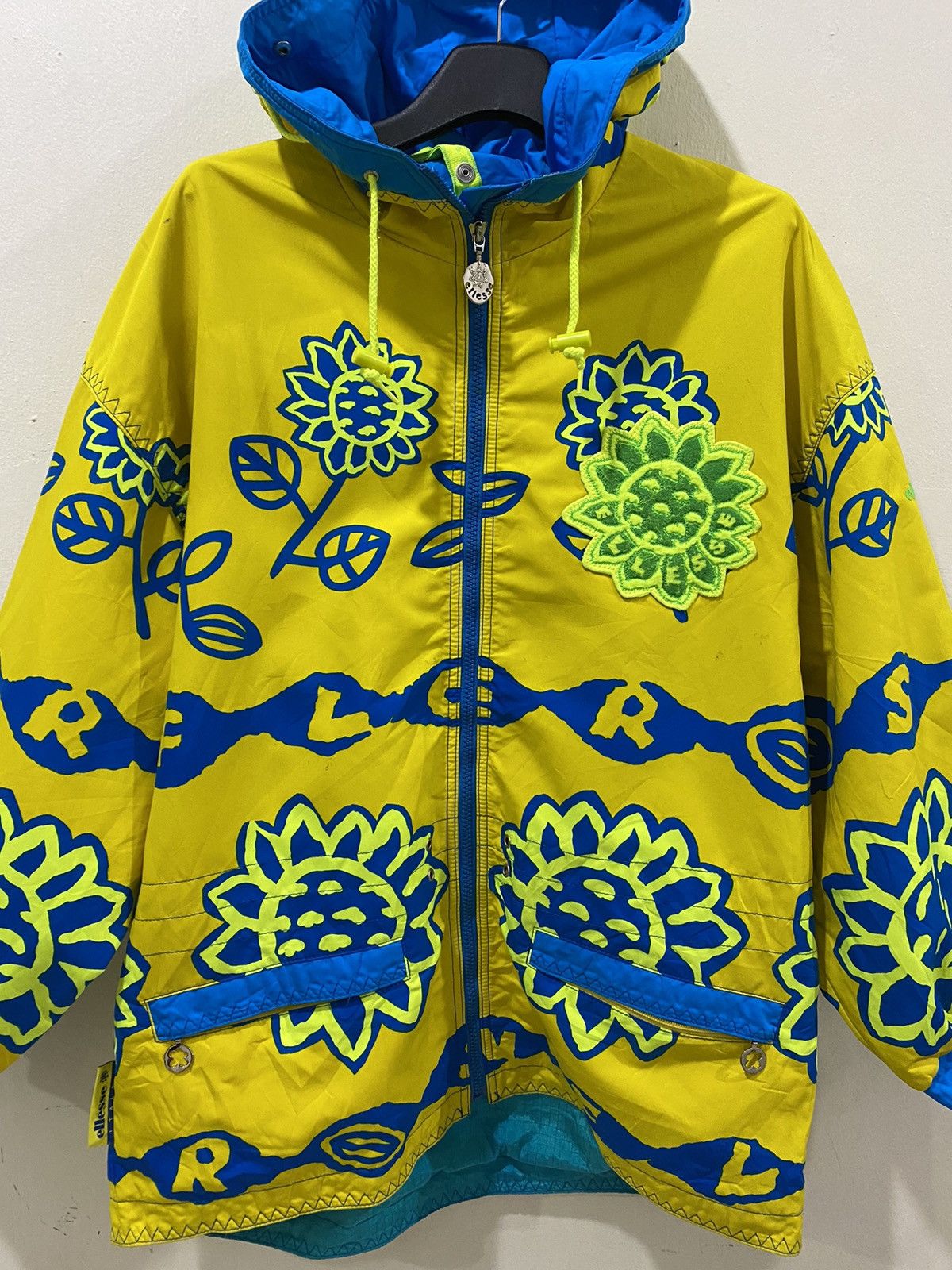 Vintage 🔥Vintage🔥 Ellesse Sun Flower Full Printed Outdoor Jacket Size US M / EU 48-50 / 2 - 3 Thumbnail