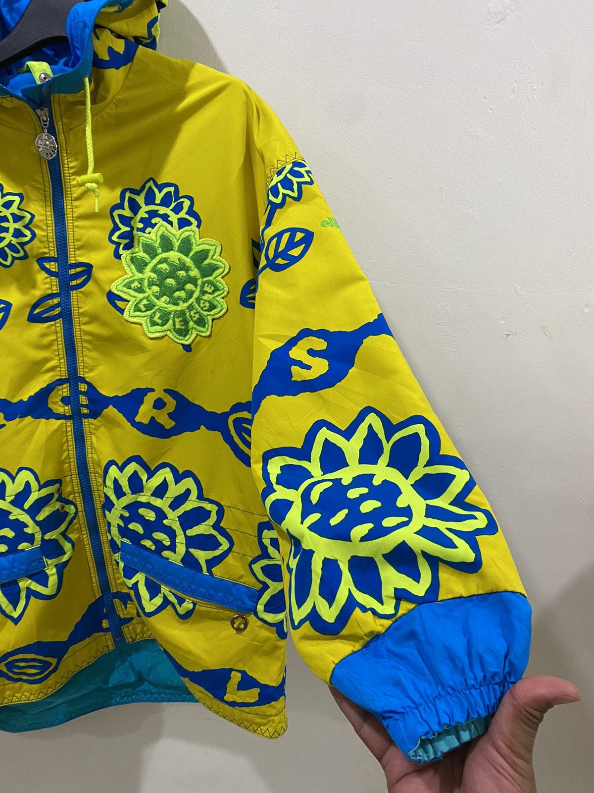 Vintage 🔥Vintage🔥 Ellesse Sun Flower Full Printed Outdoor Jacket Size US M / EU 48-50 / 2 - 4 Thumbnail