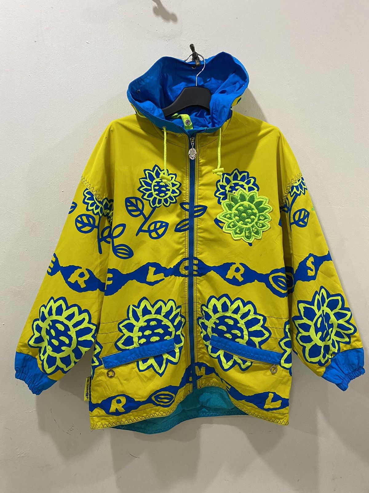 Vintage 🔥Vintage🔥 Ellesse Sun Flower Full Printed Outdoor Jacket Size US M / EU 48-50 / 2 - 2 Thumbnail