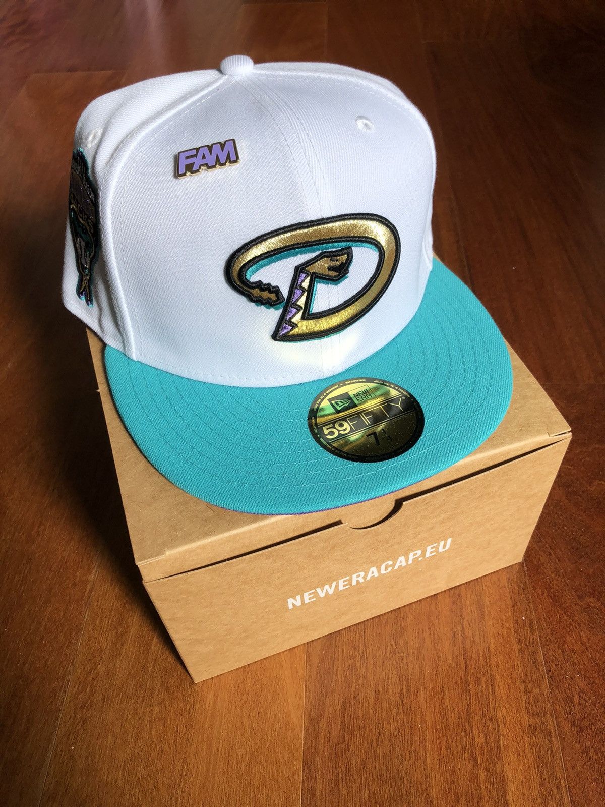 MLB × New Era White Teal Arizona Diamondbacks 7 1/4 Two 2 Tone Purple 1998 Size ONE SIZE - 1 Thumbnail