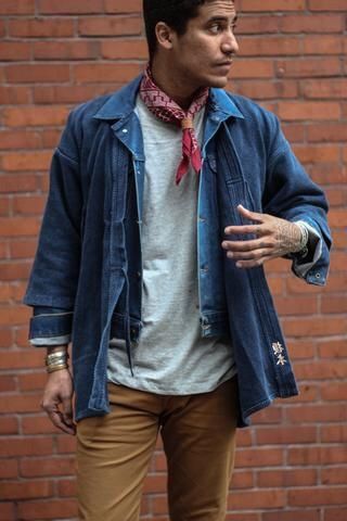 Blue Blue Japan 70s Denim Jacket Woven Indogo Dyed Samurai Visvim Inspired Size US L / EU 52-54 / 3 - 3 Thumbnail