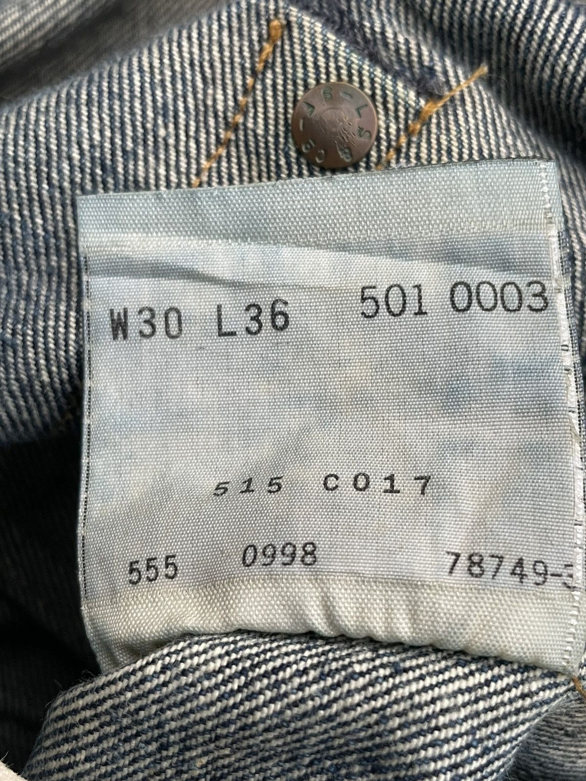 Levi's Vintage Levis 1998 501XX E 1955 Selvedge Aging Distressed Size US 29 - 19 Thumbnail