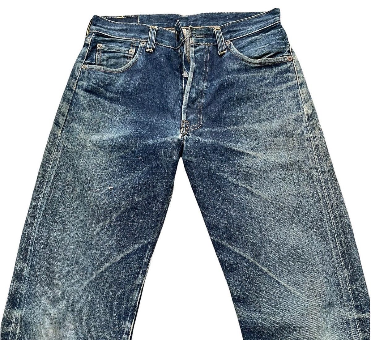 Levi's Vintage Levis 1998 501XX E 1955 Selvedge Aging Distressed Size US 29 - 3 Thumbnail