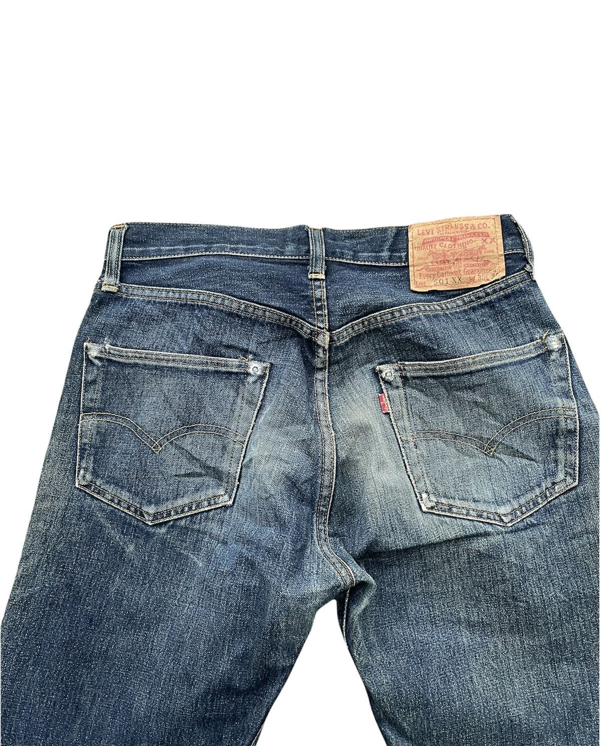 Levi's Vintage Levis 1998 501XX E 1955 Selvedge Aging Distressed Size US 29 - 14 Thumbnail