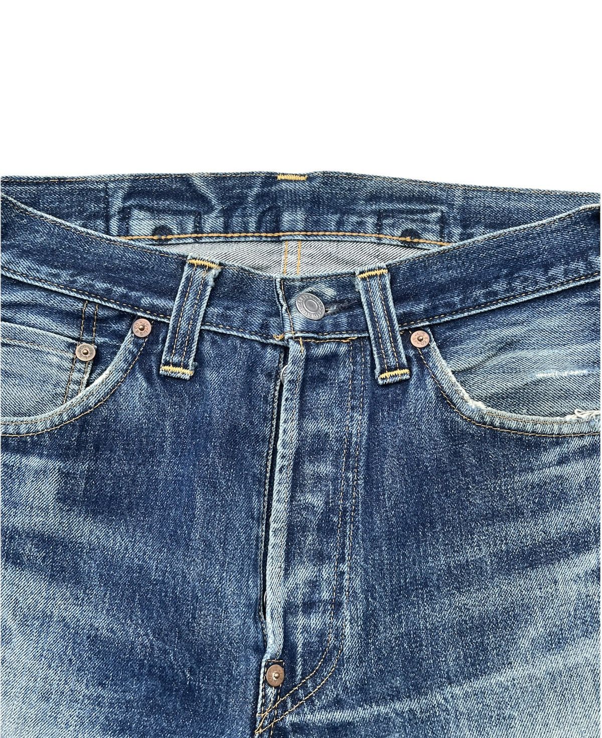 Levi's Vintage Levi’s 97 201XX E 1937 Selvedge Aging Distressed Size US 28 / EU 44 - 12 Thumbnail