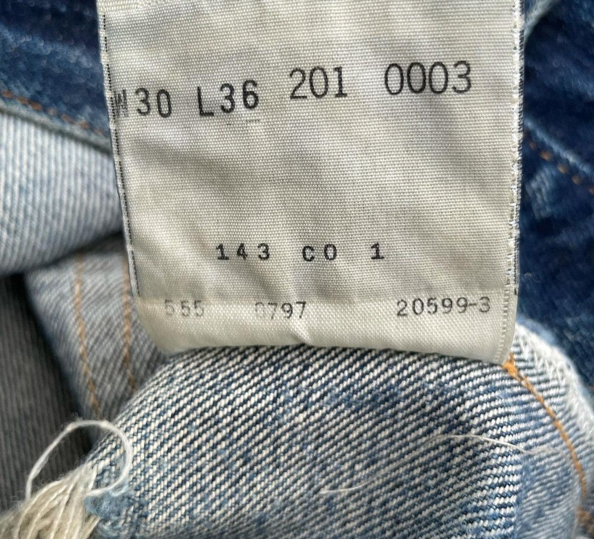 Levi's Vintage Levi’s 97 201XX E 1937 Selvedge Aging Distressed Size US 28 / EU 44 - 10 Thumbnail