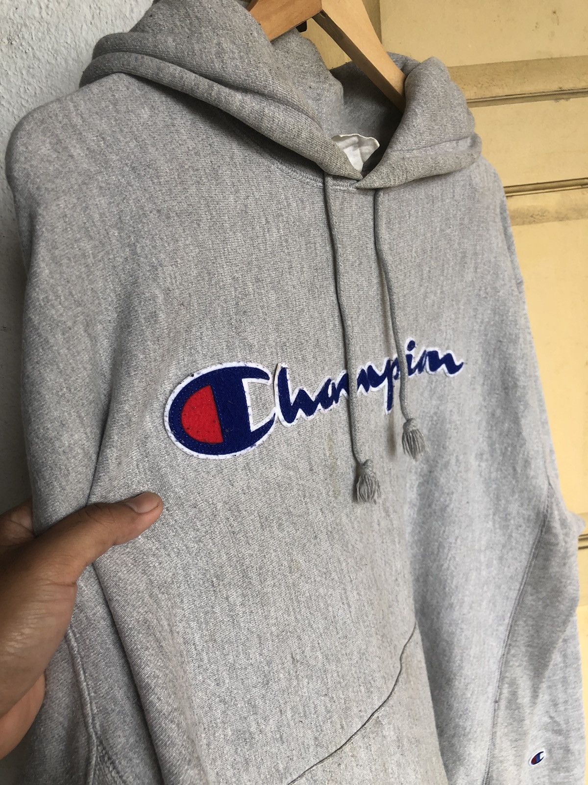 Champion Vintage Champion Reverse Weave Big Logo Oversize Hoodie Size US XL / EU 56 / 4 - 10 Thumbnail