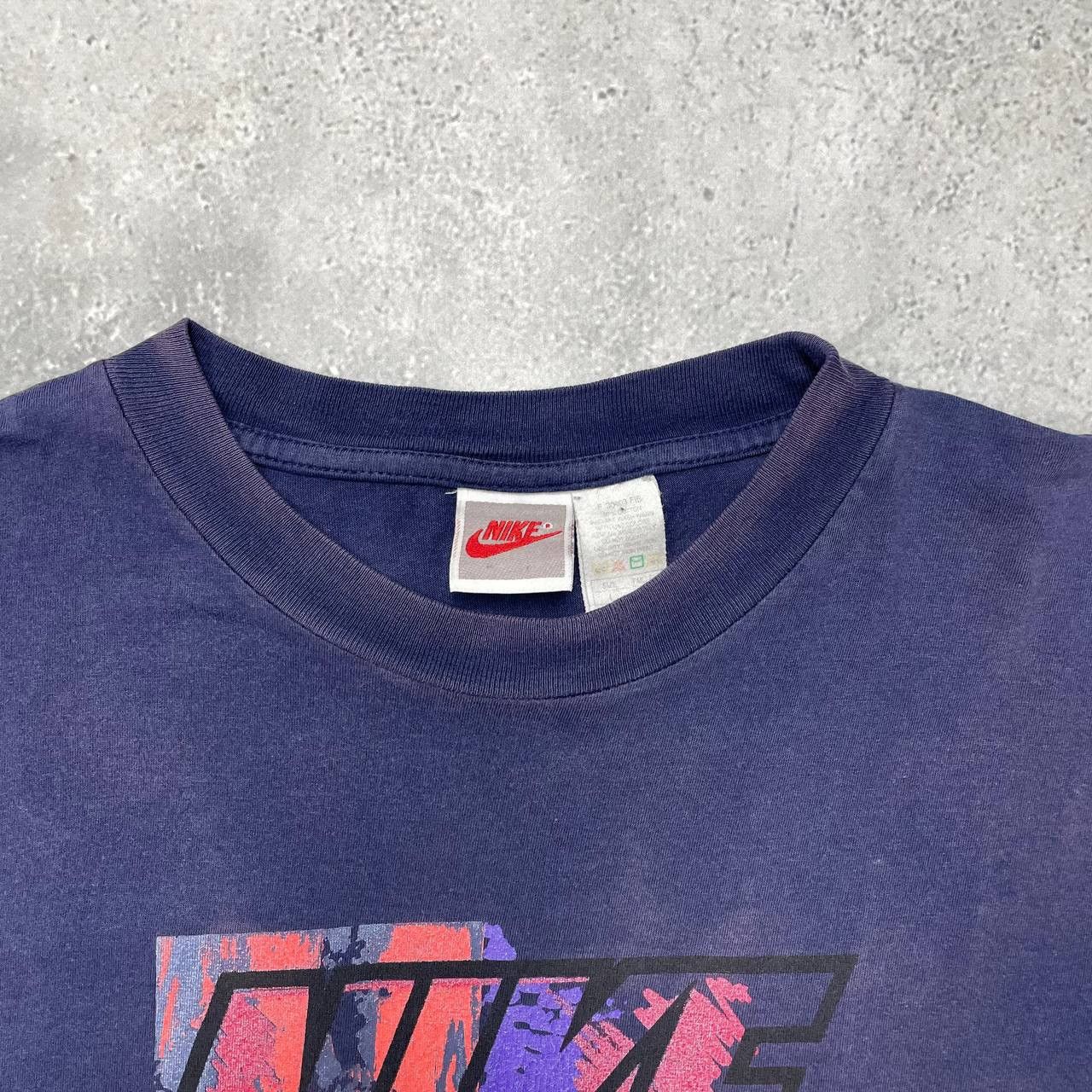 Nike Vintage 90s Nike Air T Shirt Faded Navy Size L Size US L / EU 52-54 / 3 - 3 Thumbnail