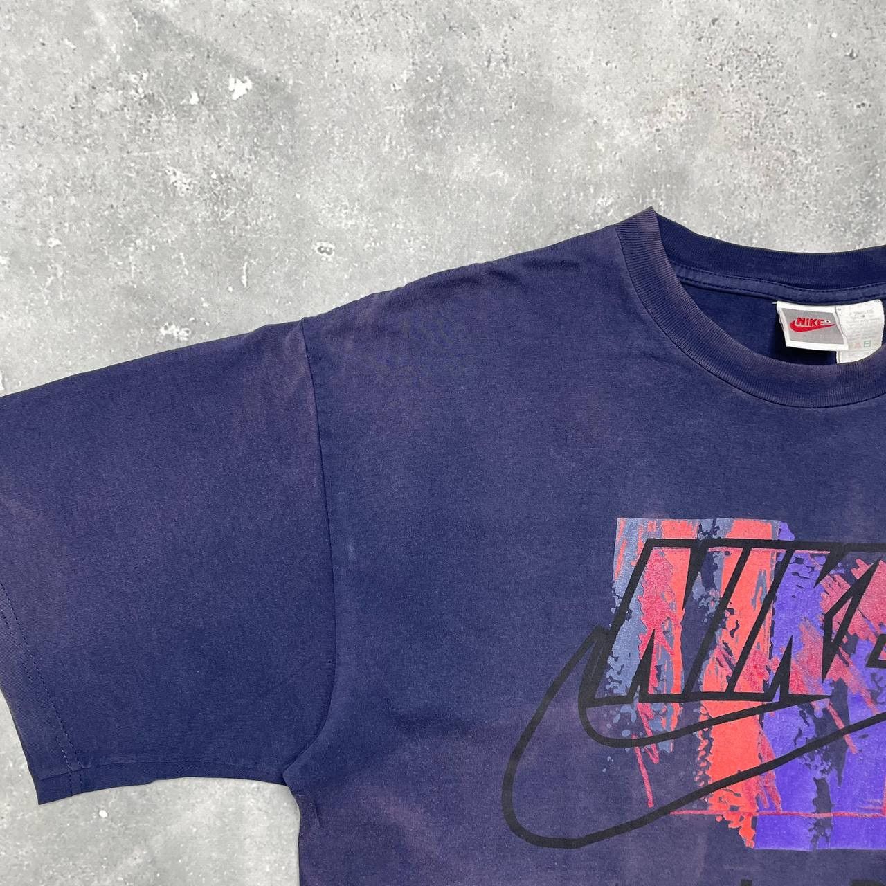 Nike Vintage 90s Nike Air T Shirt Faded Navy Size L Size US L / EU 52-54 / 3 - 8 Thumbnail