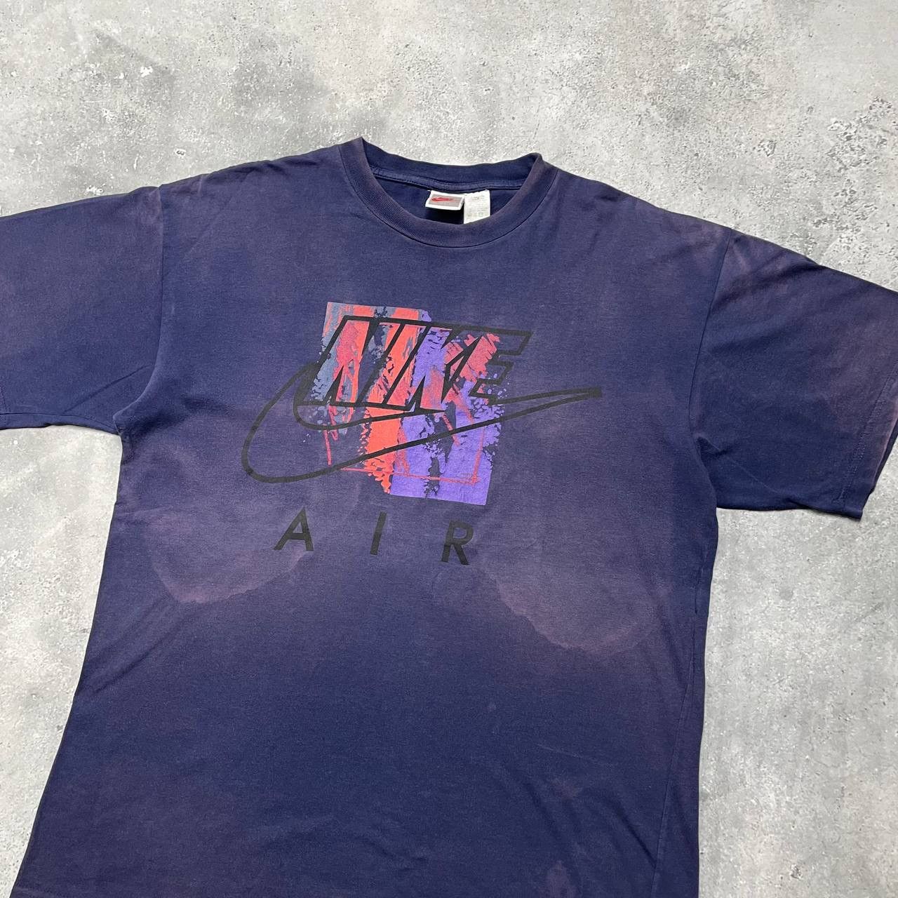 Nike Vintage 90s Nike Air T Shirt Faded Navy Size L Size US L / EU 52-54 / 3 - 6 Thumbnail