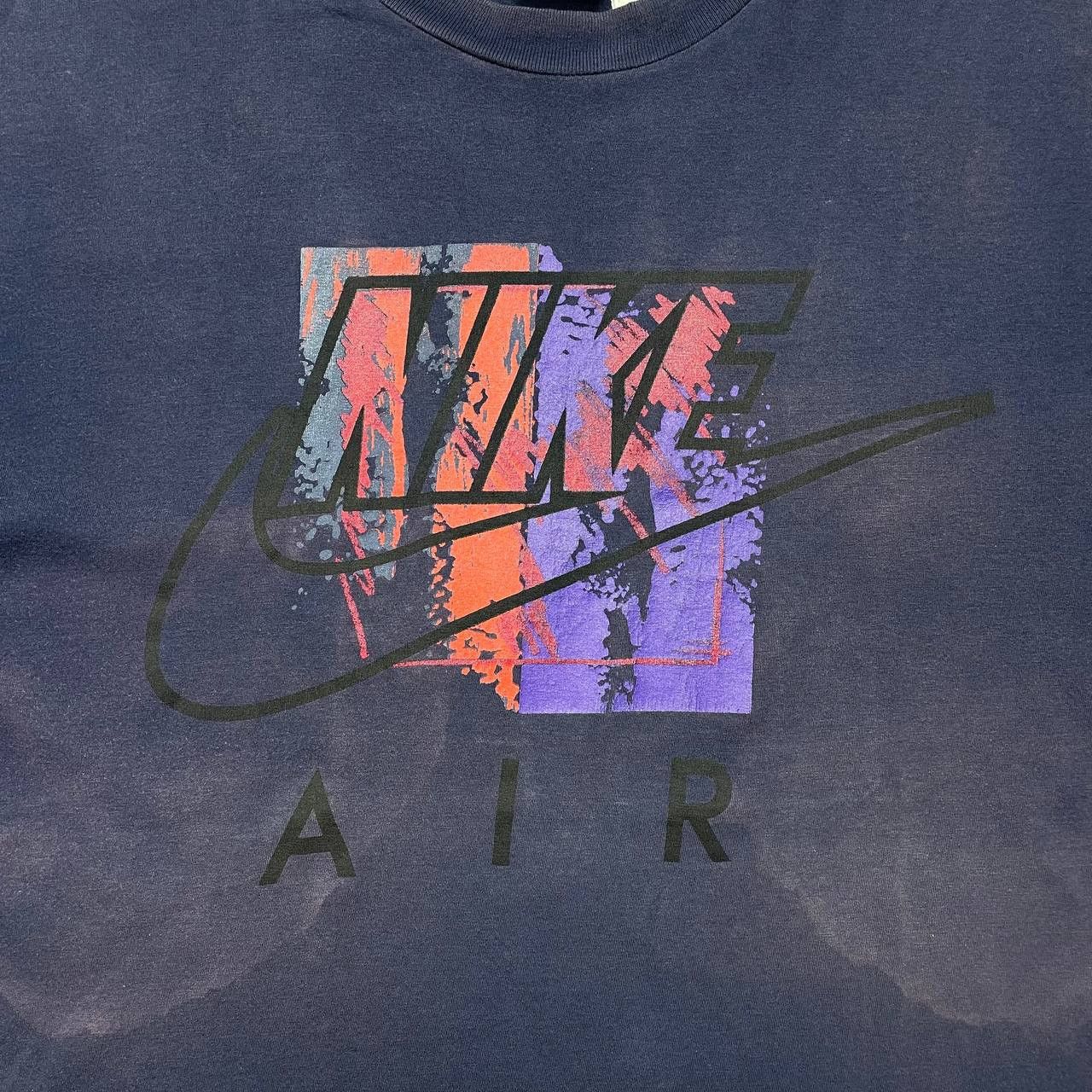 Nike Vintage 90s Nike Air T Shirt Faded Navy Size L Size US L / EU 52-54 / 3 - 5 Thumbnail