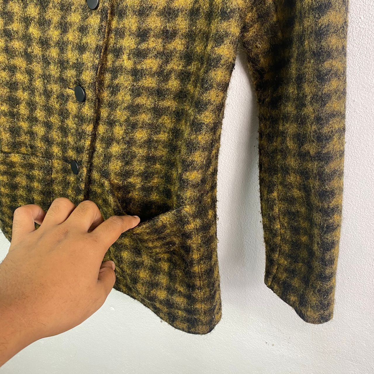 Designer × agnes b. Agnes B Houndstooth Tweed Jacket Size S / US 4 / IT 40 - 4 Thumbnail