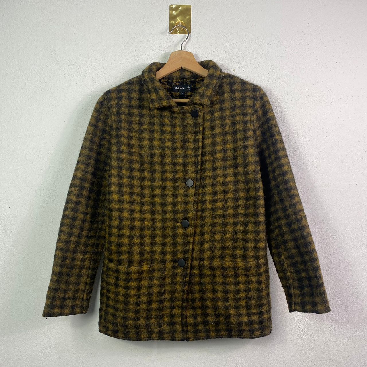 Designer × agnes b. Agnes B Houndstooth Tweed Jacket Size S / US 4 / IT 40 - 1 Thumbnail