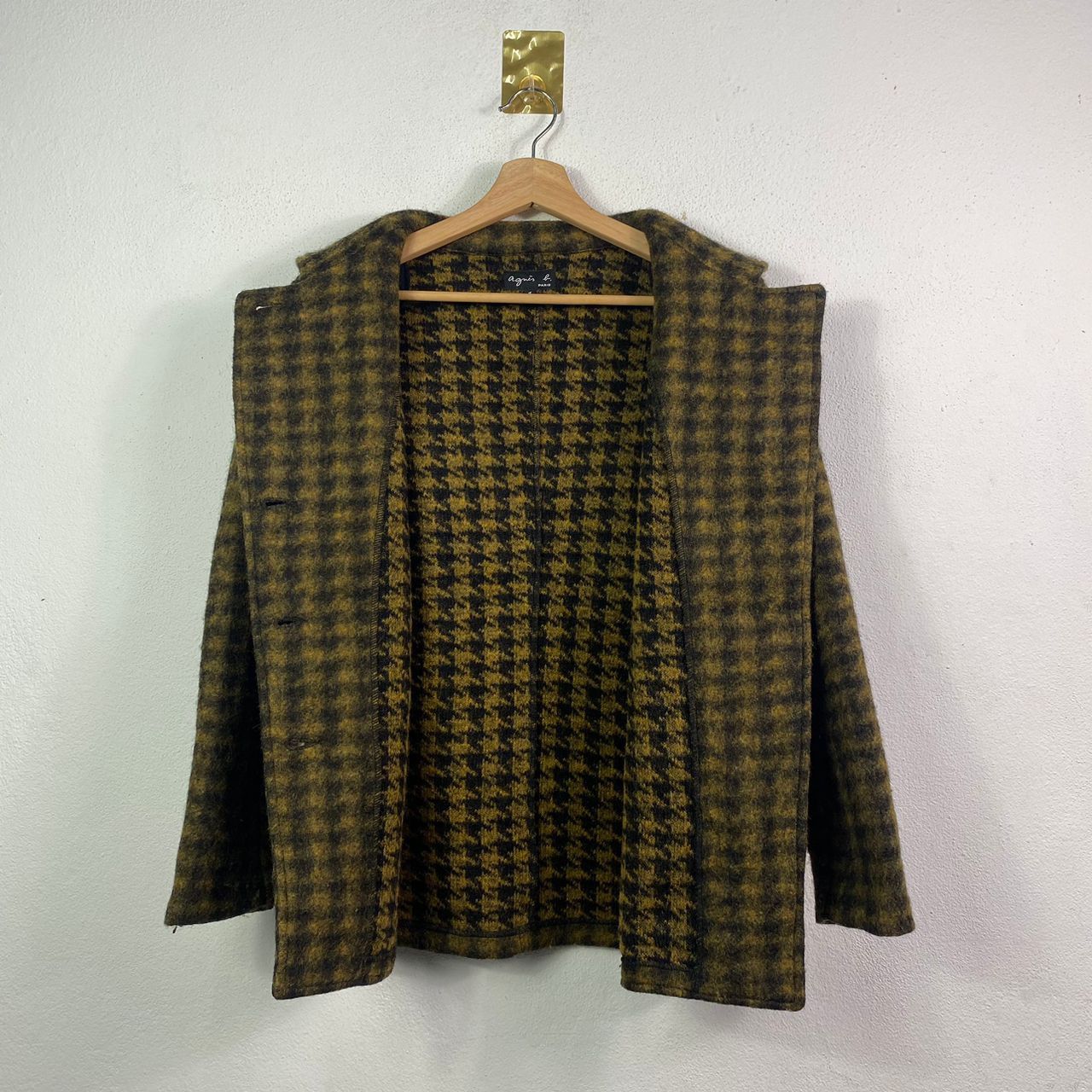 Designer × agnes b. Agnes B Houndstooth Tweed Jacket Size S / US 4 / IT 40 - 8 Thumbnail