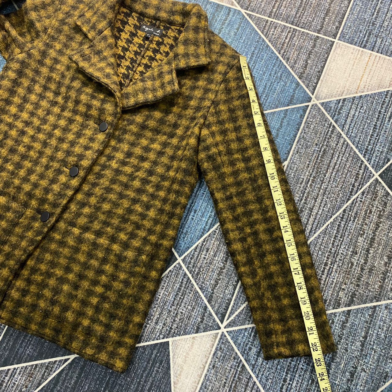 Designer × agnes b. Agnes B Houndstooth Tweed Jacket Size S / US 4 / IT 40 - 15 Thumbnail