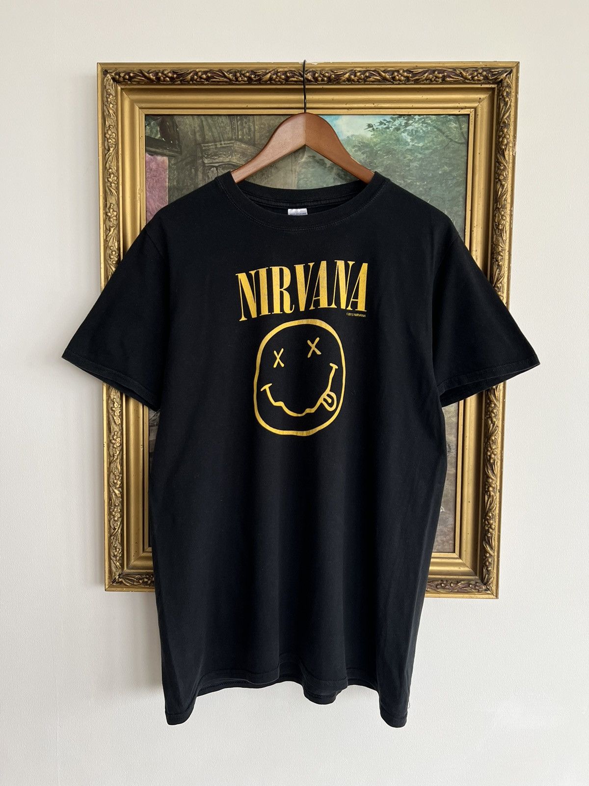 Vintage 2015 Nirvana Smile Kurt Cobain Black Tee