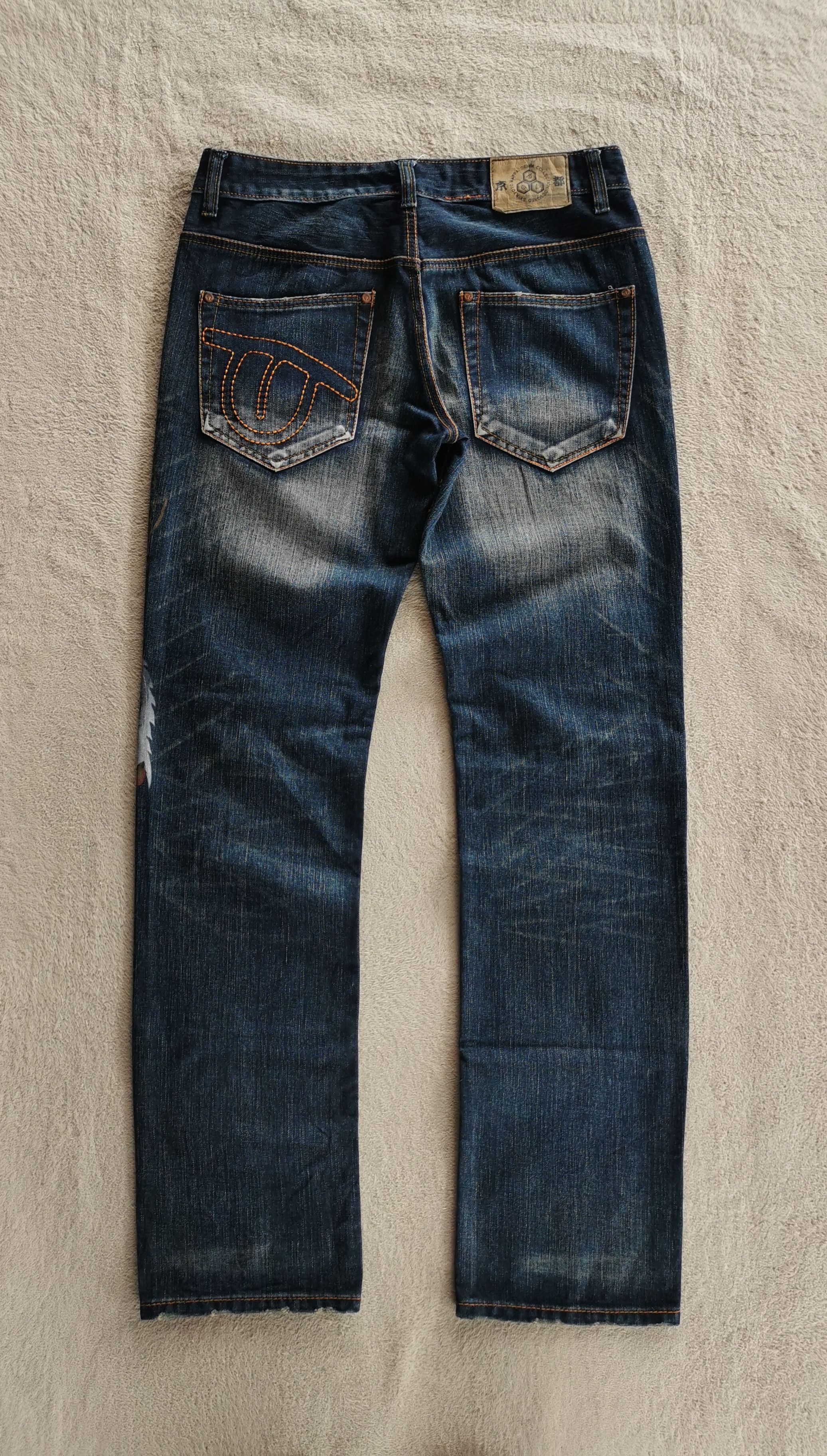 KURO Bird Of Paradise Kyoto Wappa Denim Jeans Size US 32 / EU 48 - 4 Thumbnail