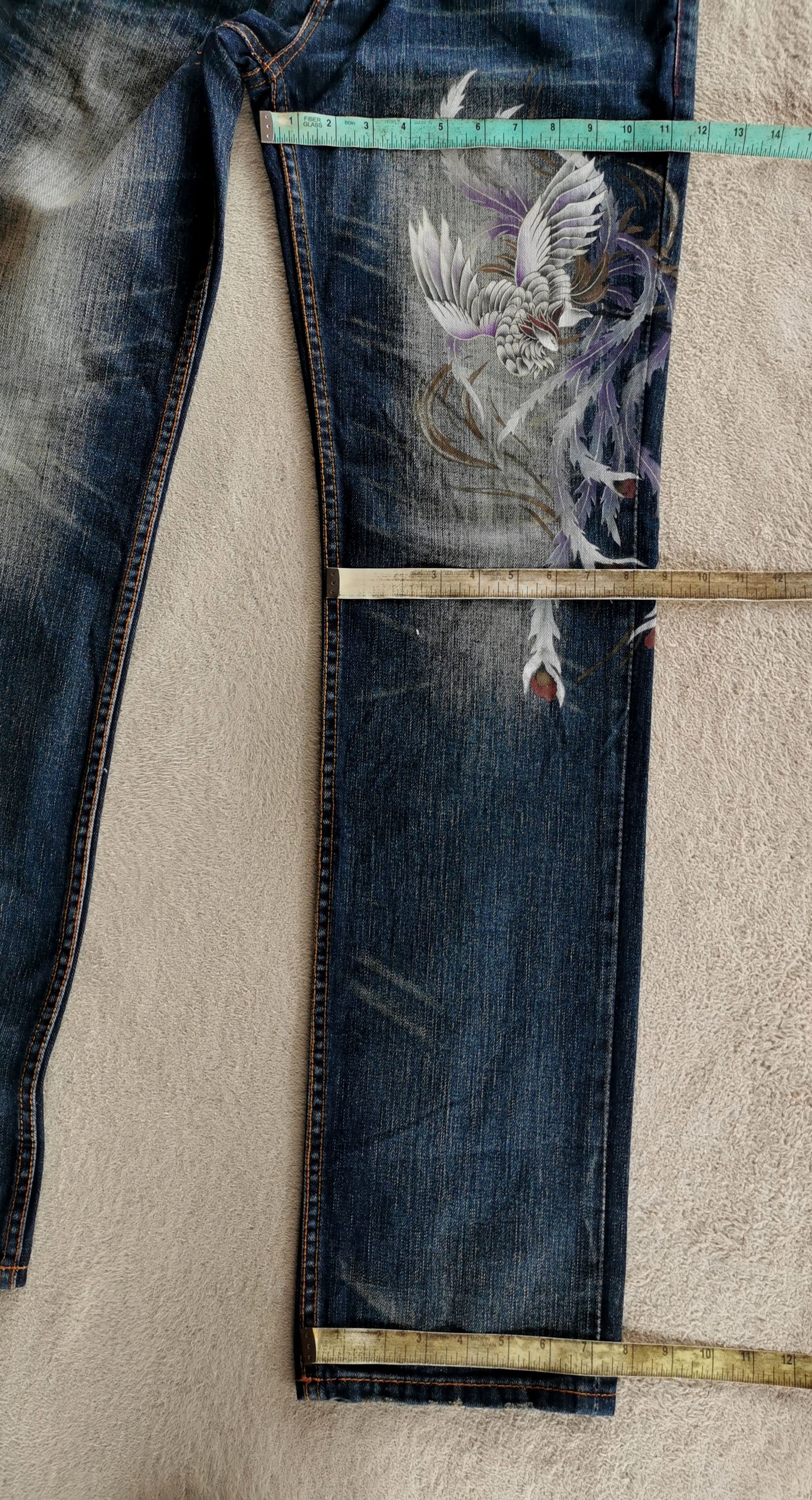 KURO Bird Of Paradise Kyoto Wappa Denim Jeans Size US 32 / EU 48 - 10 Thumbnail
