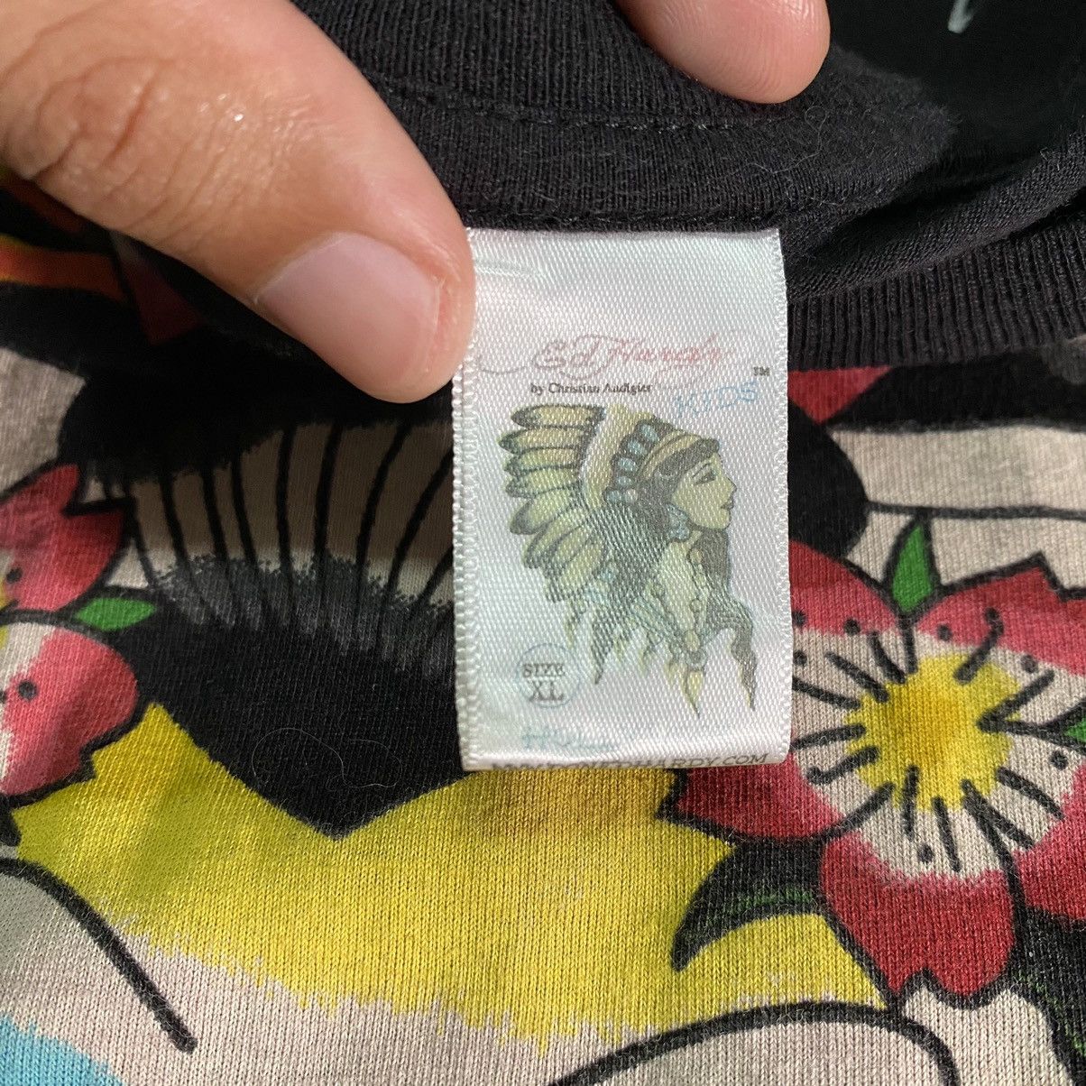 Ed Hardy × Vintage Vintage Ed Hardy Geisha by Cristian Audigier Tshirt Size XL / US 12-14 / IT 48-50 - 4 Thumbnail