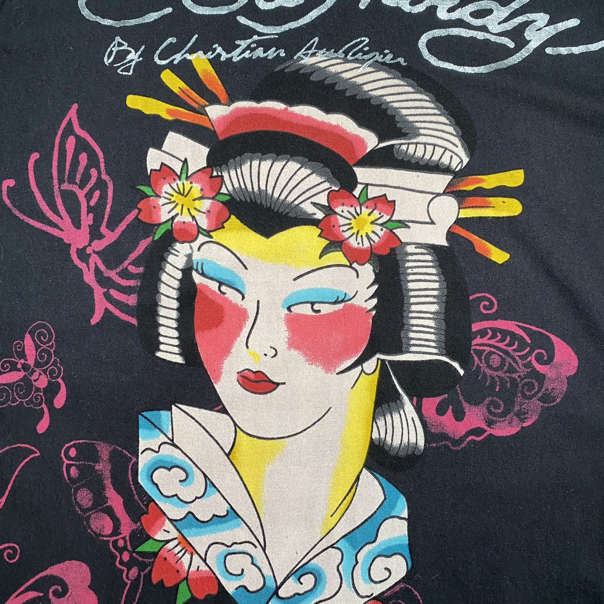 Ed Hardy × Vintage Vintage Ed Hardy Geisha by Cristian Audigier Tshirt Size XL / US 12-14 / IT 48-50 - 6 Thumbnail
