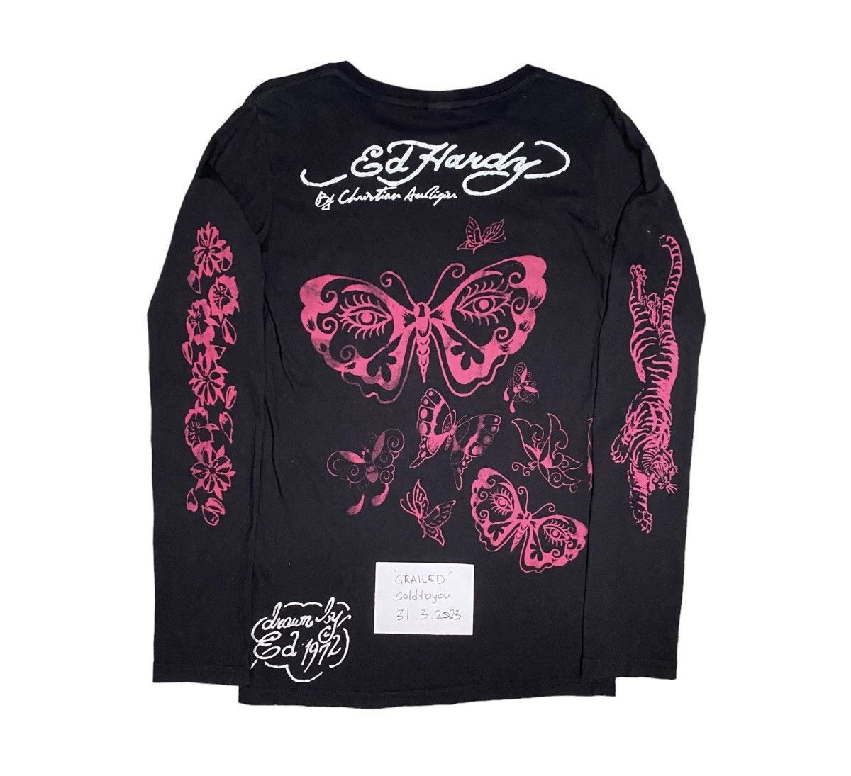 Ed Hardy × Vintage Vintage Ed Hardy Geisha by Cristian Audigier Tshirt Size XL / US 12-14 / IT 48-50 - 2 Thumbnail
