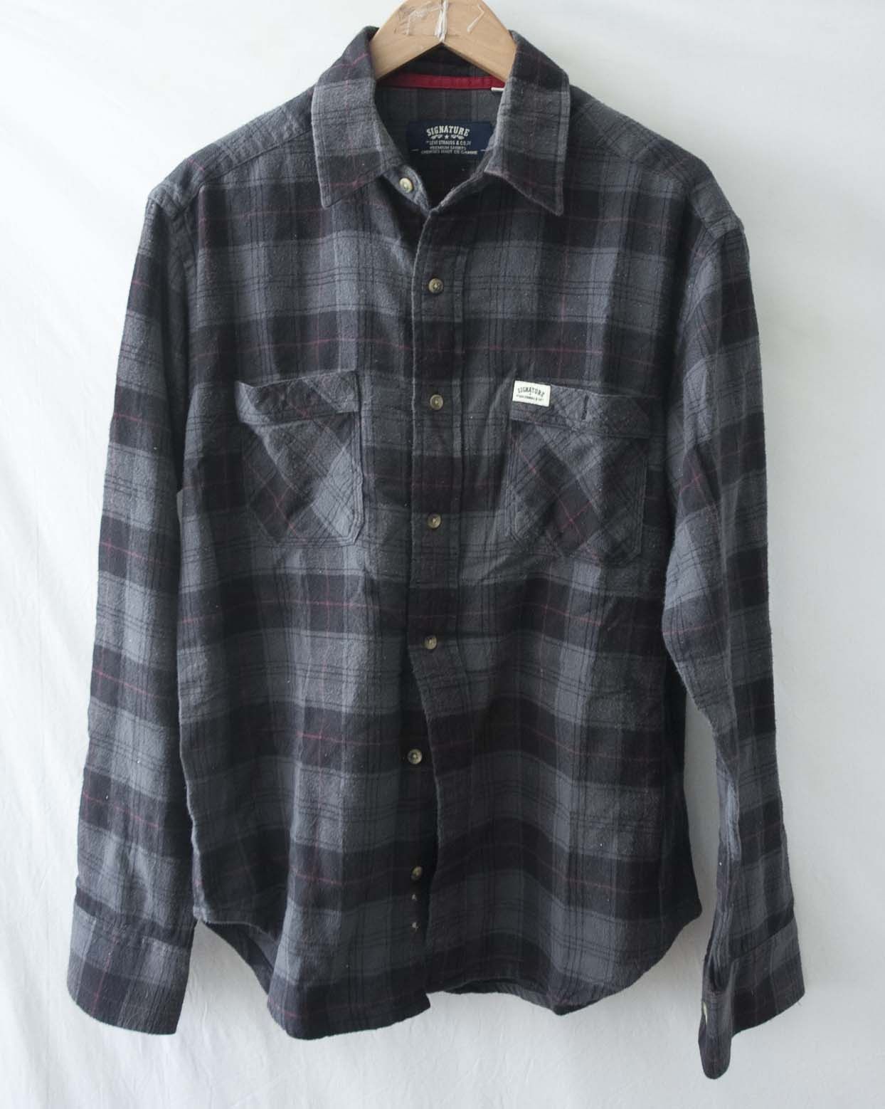 Levi's Levis Shirt Flannel Gray Plaid Size M Size US M / EU 48-50 / 2 - 1 Thumbnail