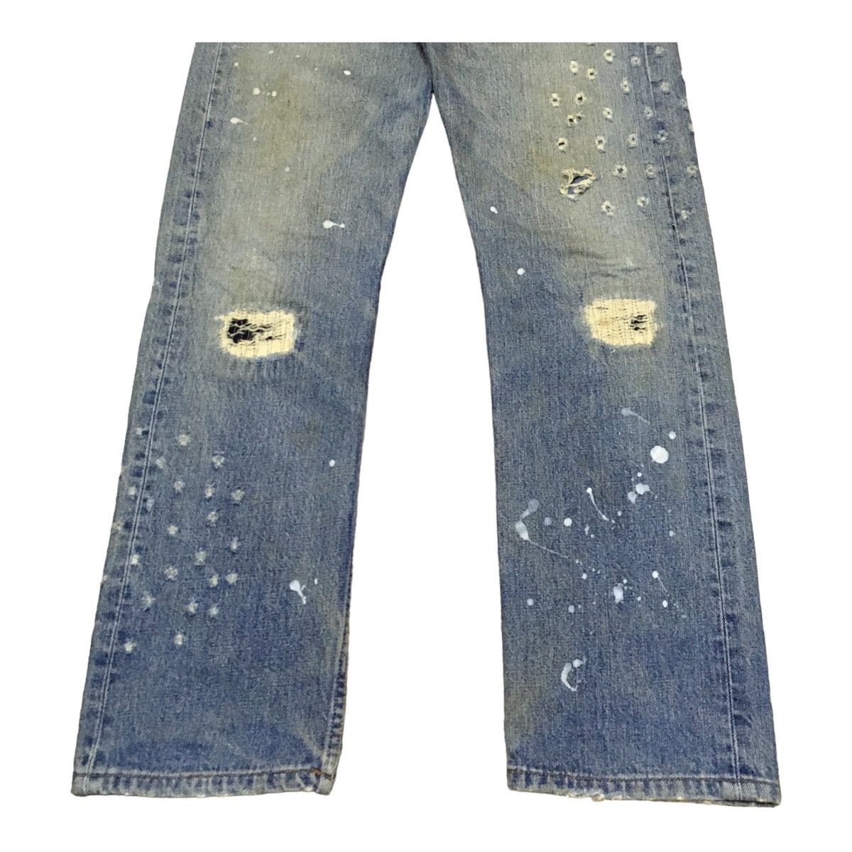 Levi's Very Rare Design Vintage Levis Lot 501 Paintings Jeans 1990s Size US 30 / EU 46 - 5 Thumbnail