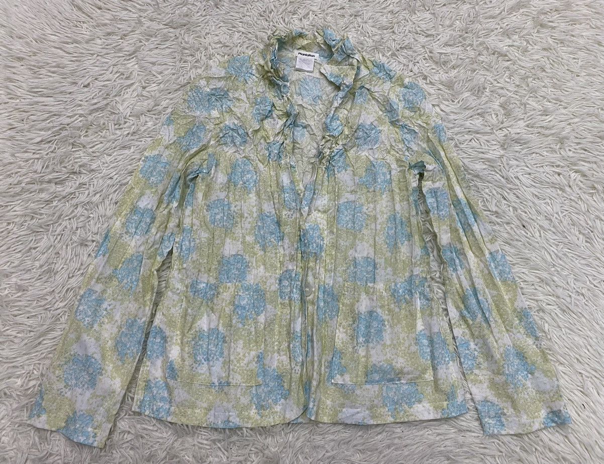 Issey Miyake Issey Miyake Plantation Floral Crumple Pleated Shirt Size US S / EU 44-46 / 1 - 1 Thumbnail
