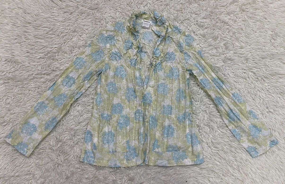 Issey Miyake Issey Miyake Plantation Floral Crumple Pleated Shirt Size US S / EU 44-46 / 1 - 2 Thumbnail