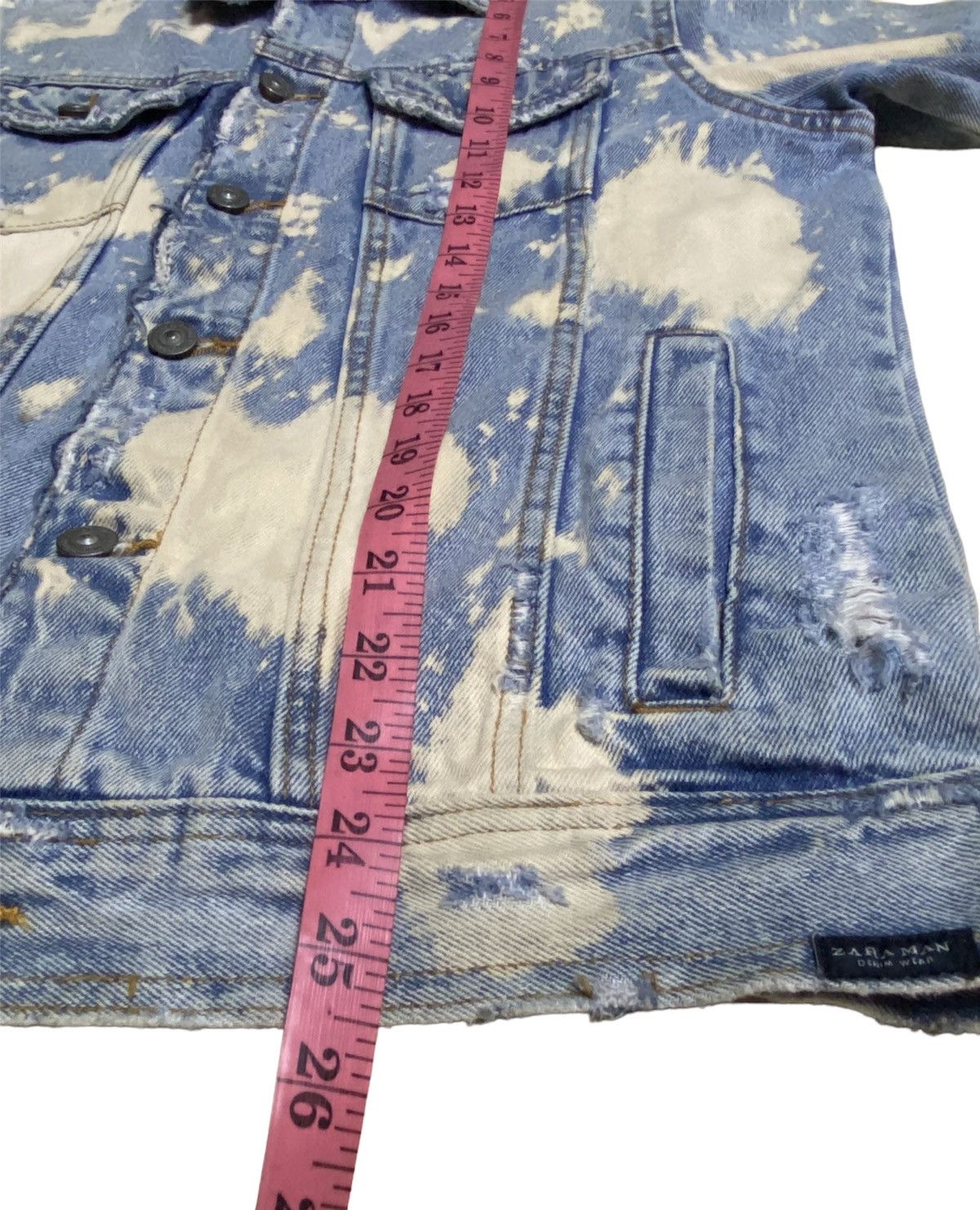 Zara Zara Man Distressed Acidwash Trucker Denim Jacket Size US M / EU 48-50 / 2 - 10 Thumbnail