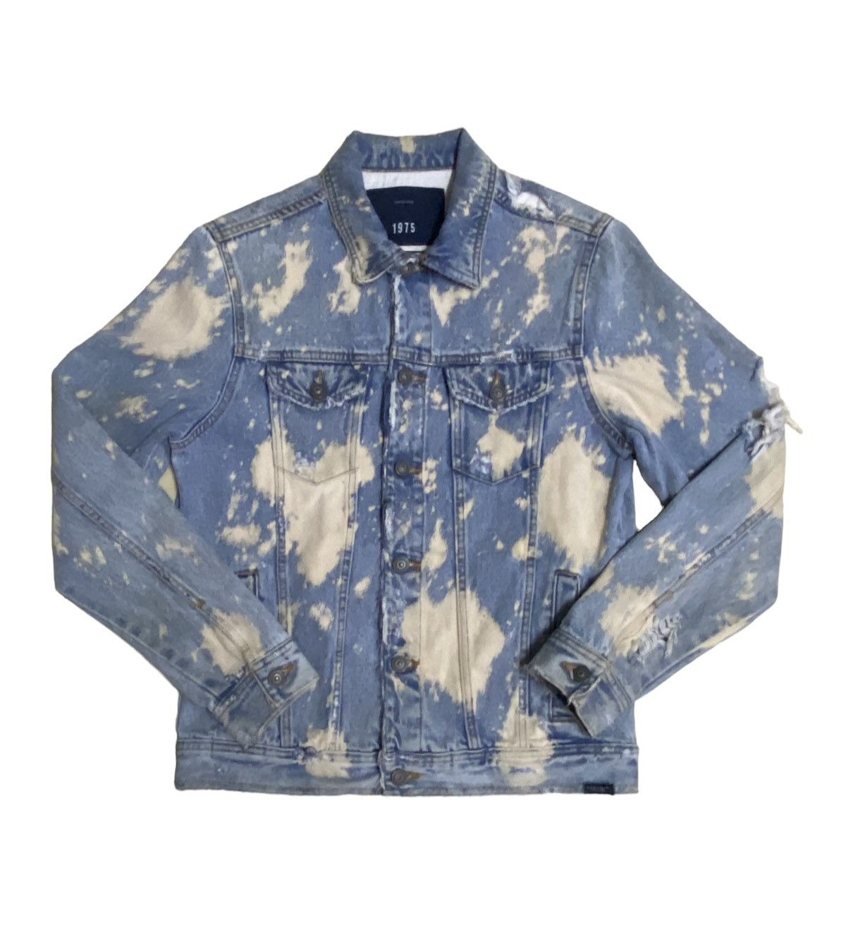 Zara Zara Man Distressed Acidwash Trucker Denim Jacket Size US M / EU 48-50 / 2 - 1 Thumbnail