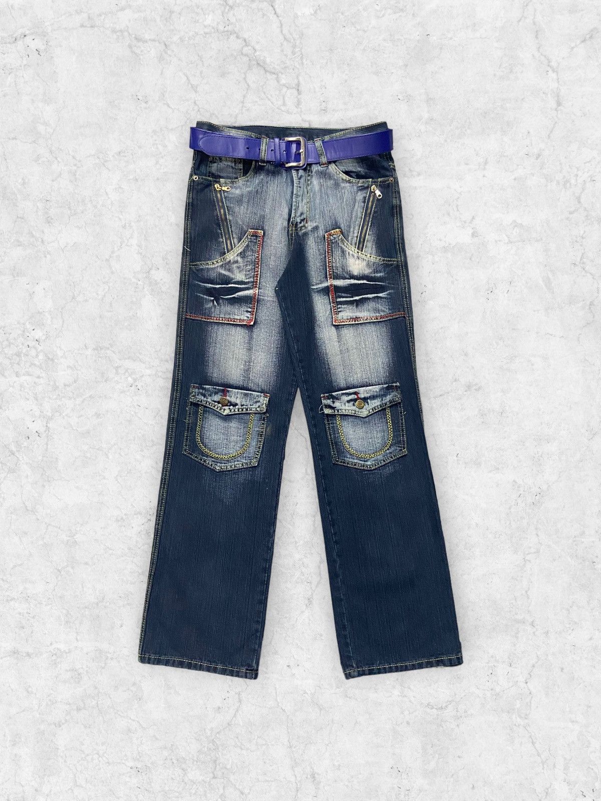 Vintage DYQ Japan Crazy Pocket Raver Denim Pants