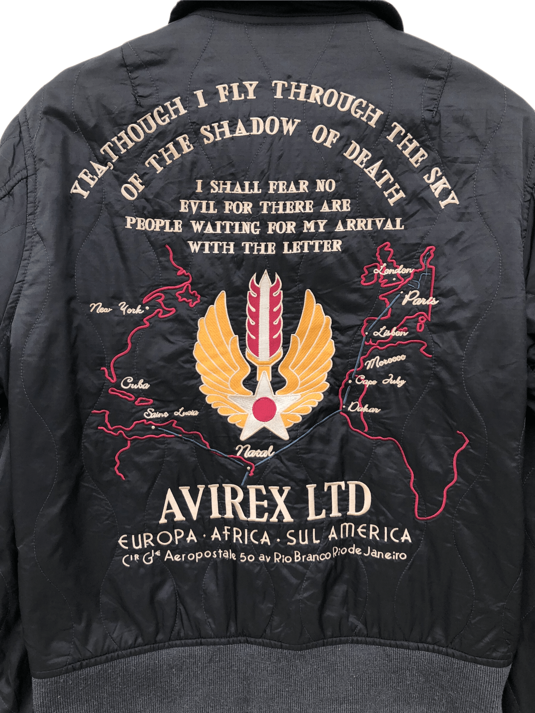 Avirex RARE🔥AVIREX LTD DEATH MESSAGE QUILT SLIM FIT FLIGHT JACKET Size US M / EU 48-50 / 2 - 7 Thumbnail