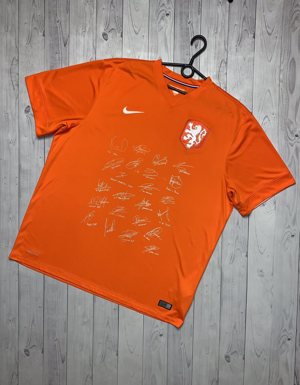 Vintage soccer jersey Holland Nederland Autograph Rare XXL