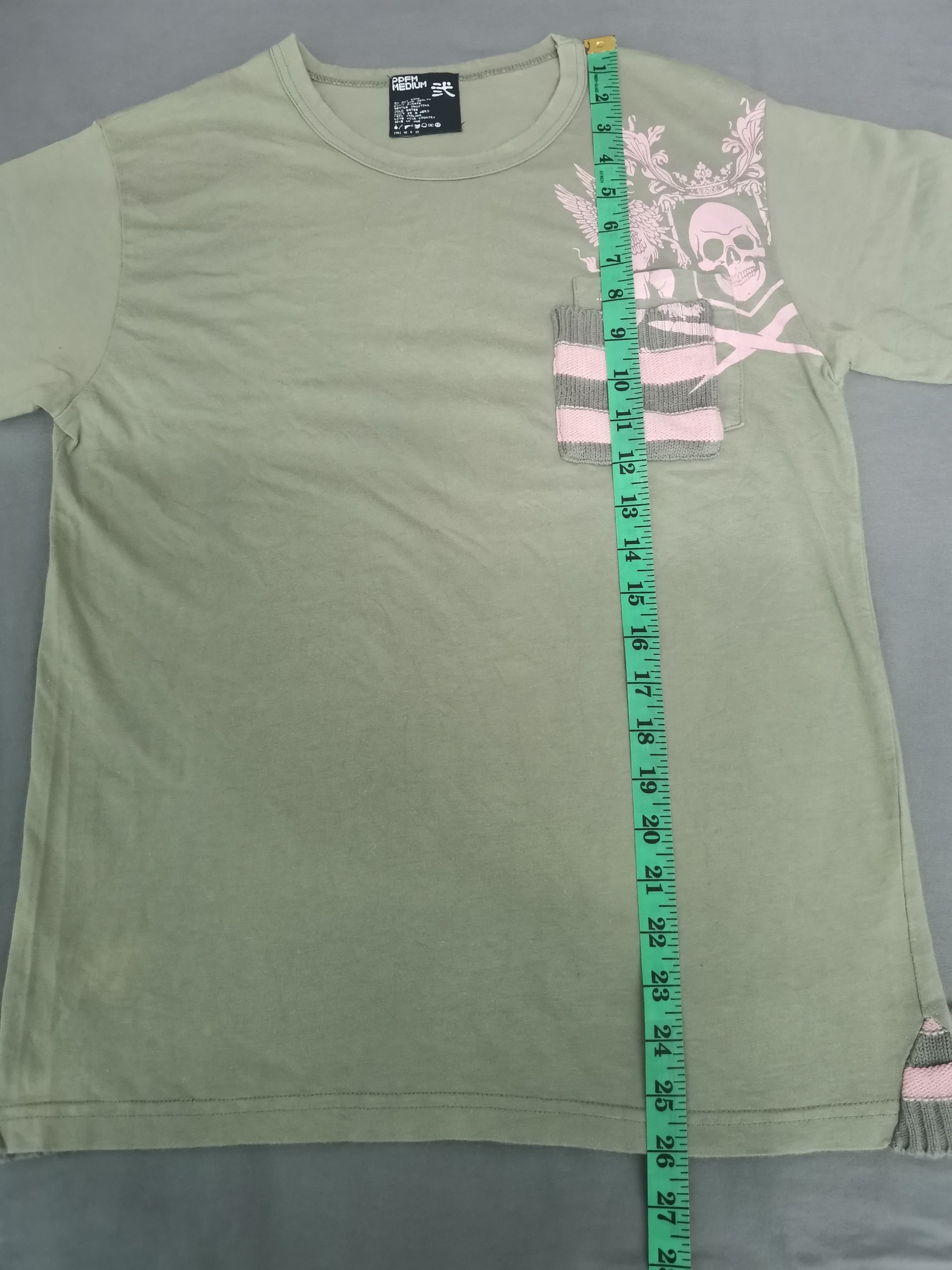PPFM Japan Designer Single Pocket Tee Skull Army Green