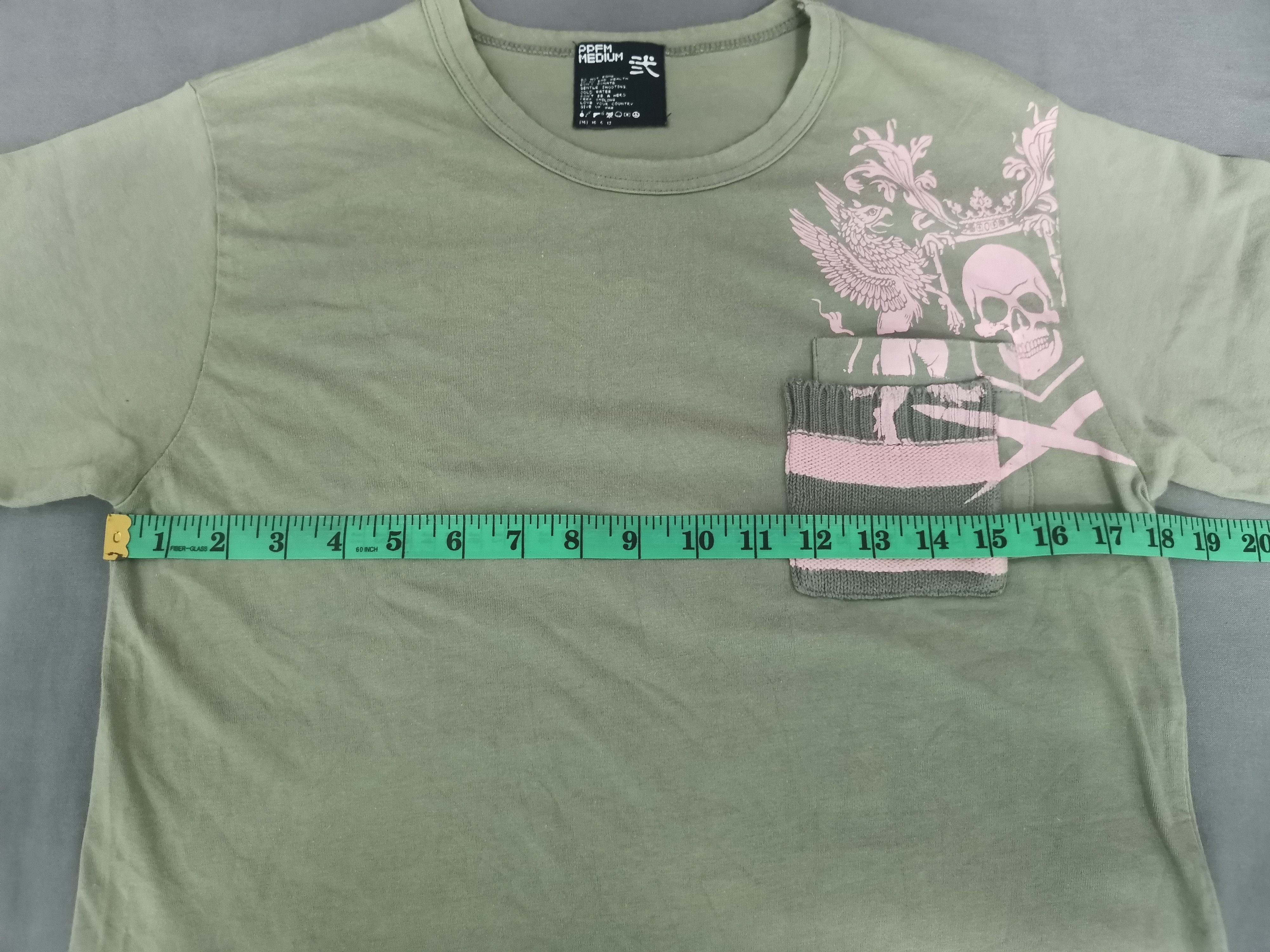 PPFM Japan Designer Single Pocket Tee Skull Army Green