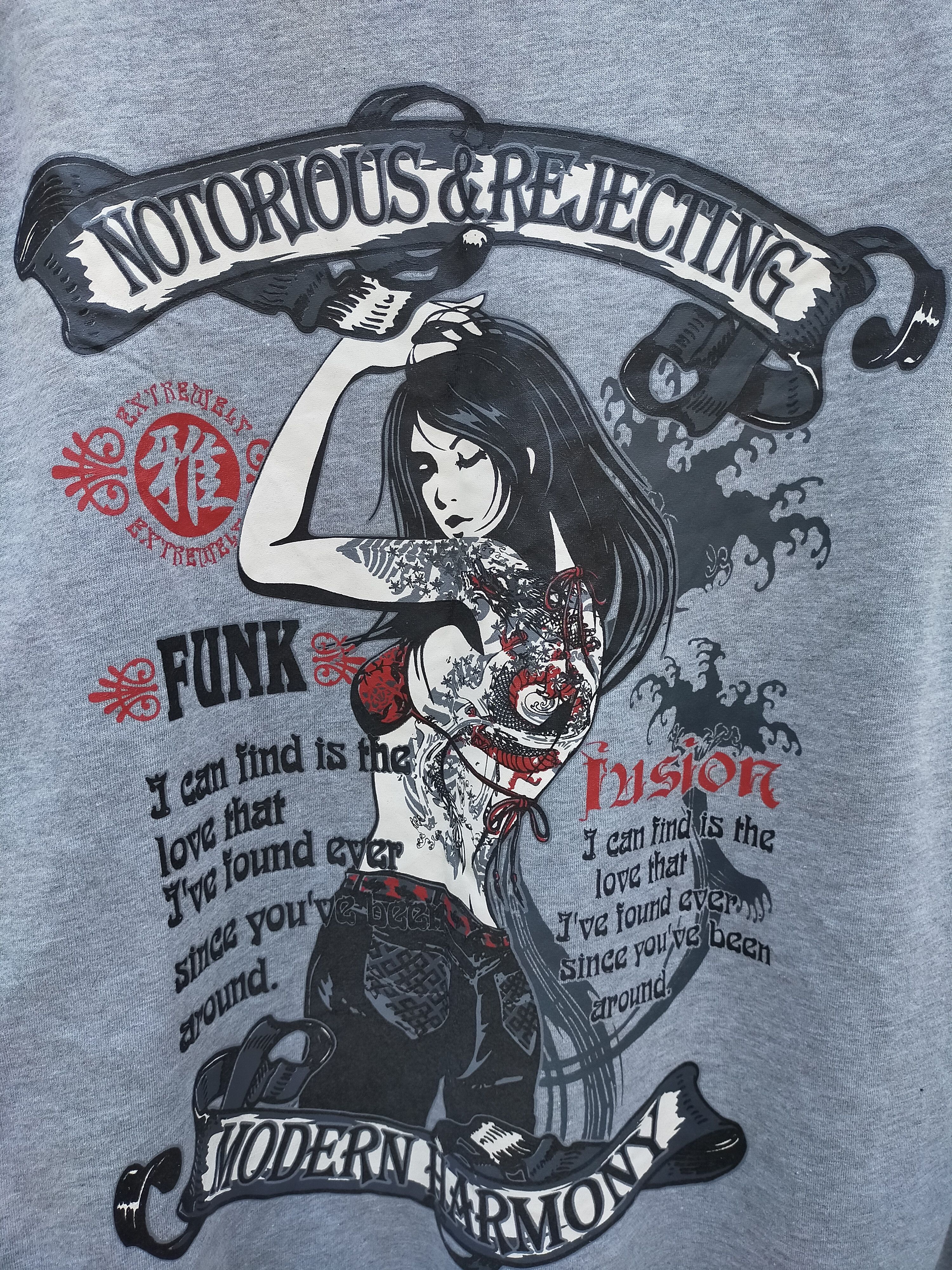 Japanese Brand Bullet Noise Notorious & Rejecting Tattoo Girl Sweatshirt Size US L / EU 52-54 / 3 - 7 Thumbnail