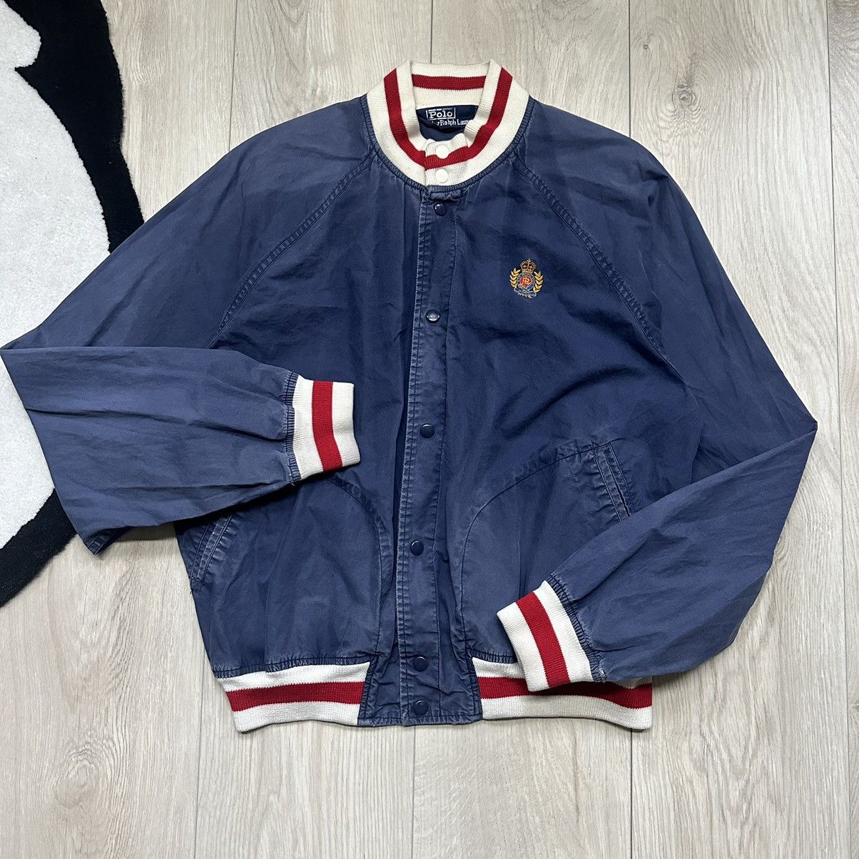 Vintage 90s Polo Ralph Lauren Asymmetrical Fleece Lined Jacket Size L main image 1