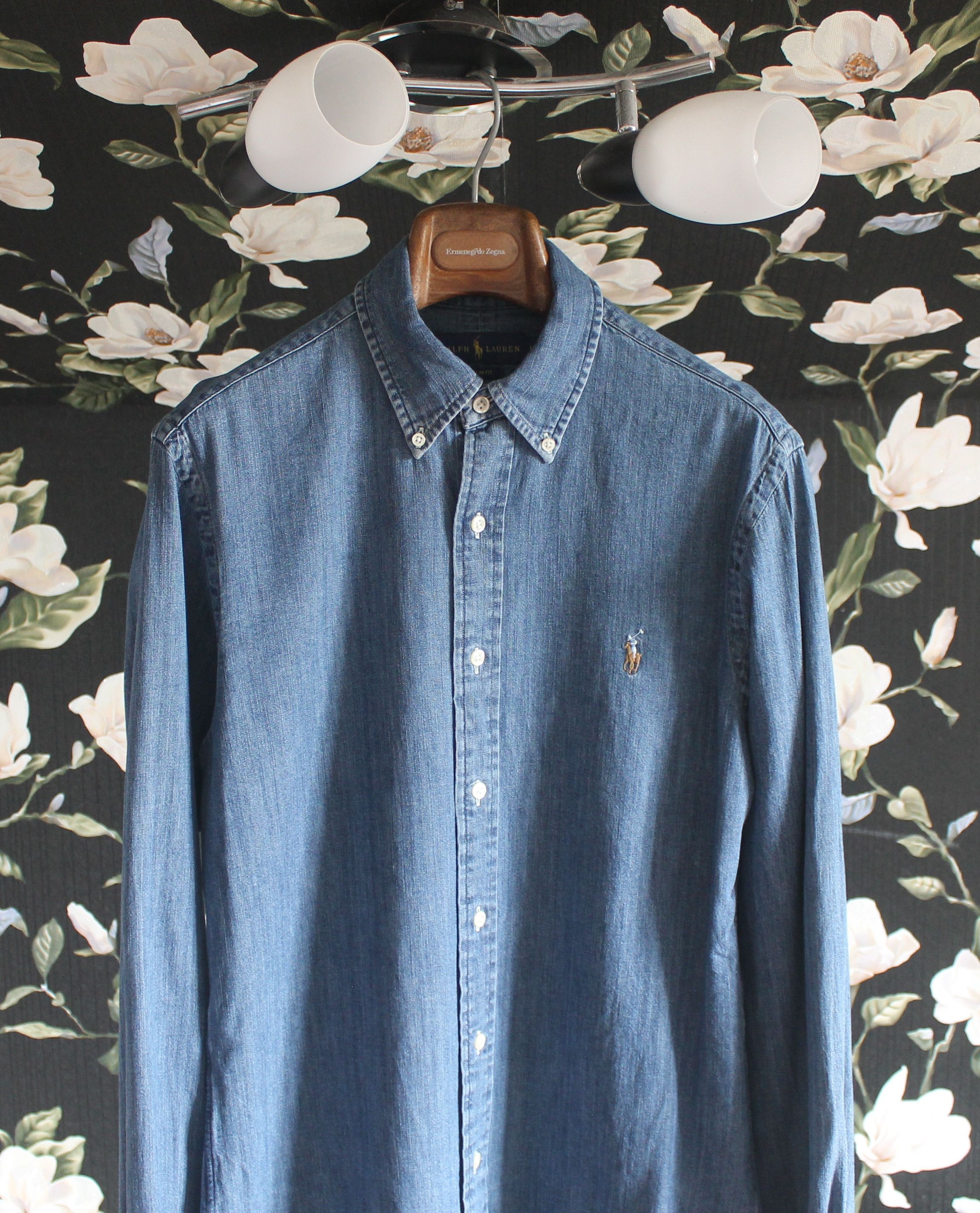 Polo Ralph Lauren Polo Ralph Lauren Denim Long Sleeve Shirt Size US M / EU 48-50 / 2 - 2 Thumbnail