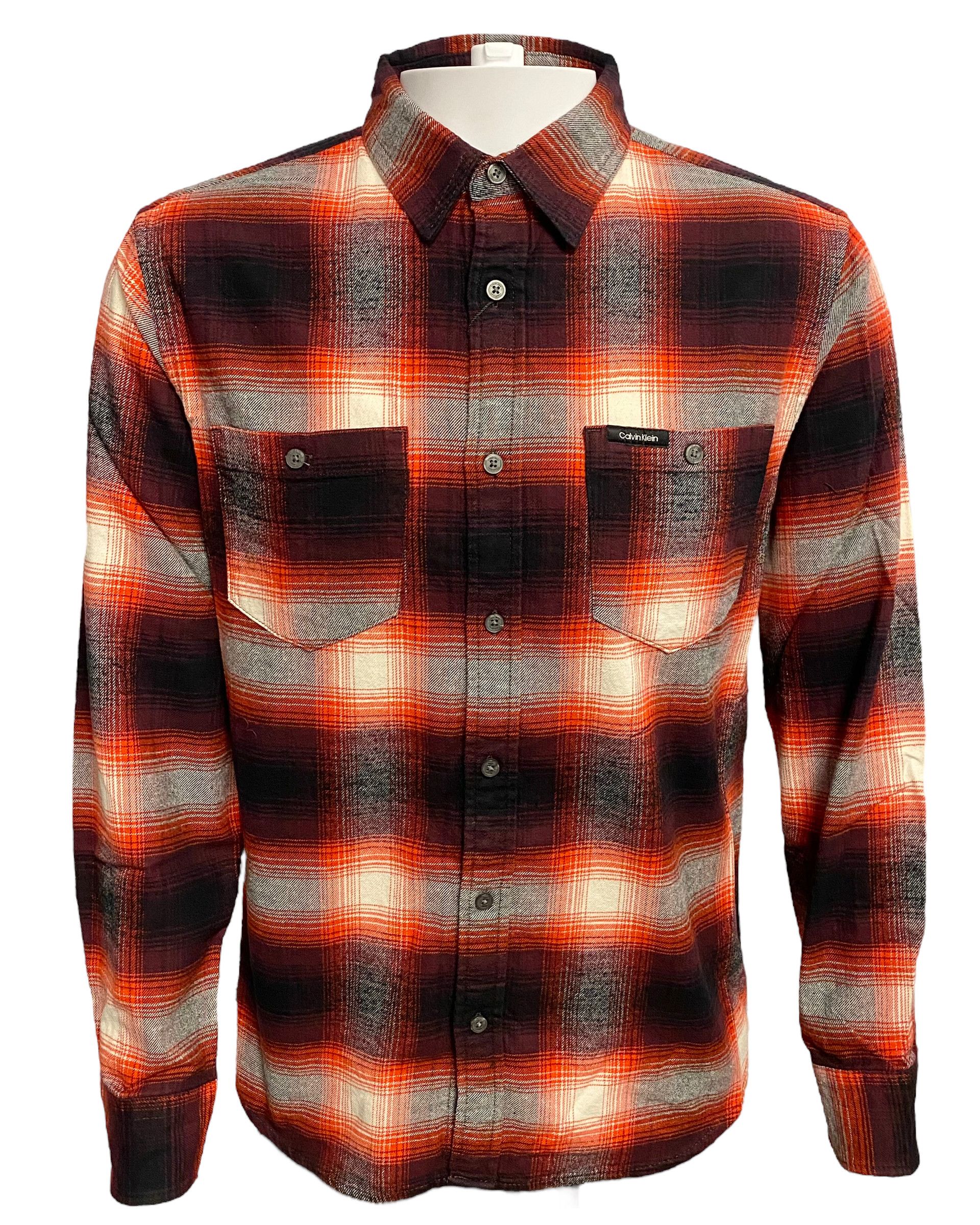 Calvin Klein Mens Button-Up Flannel Shirt - [40KC902-501]