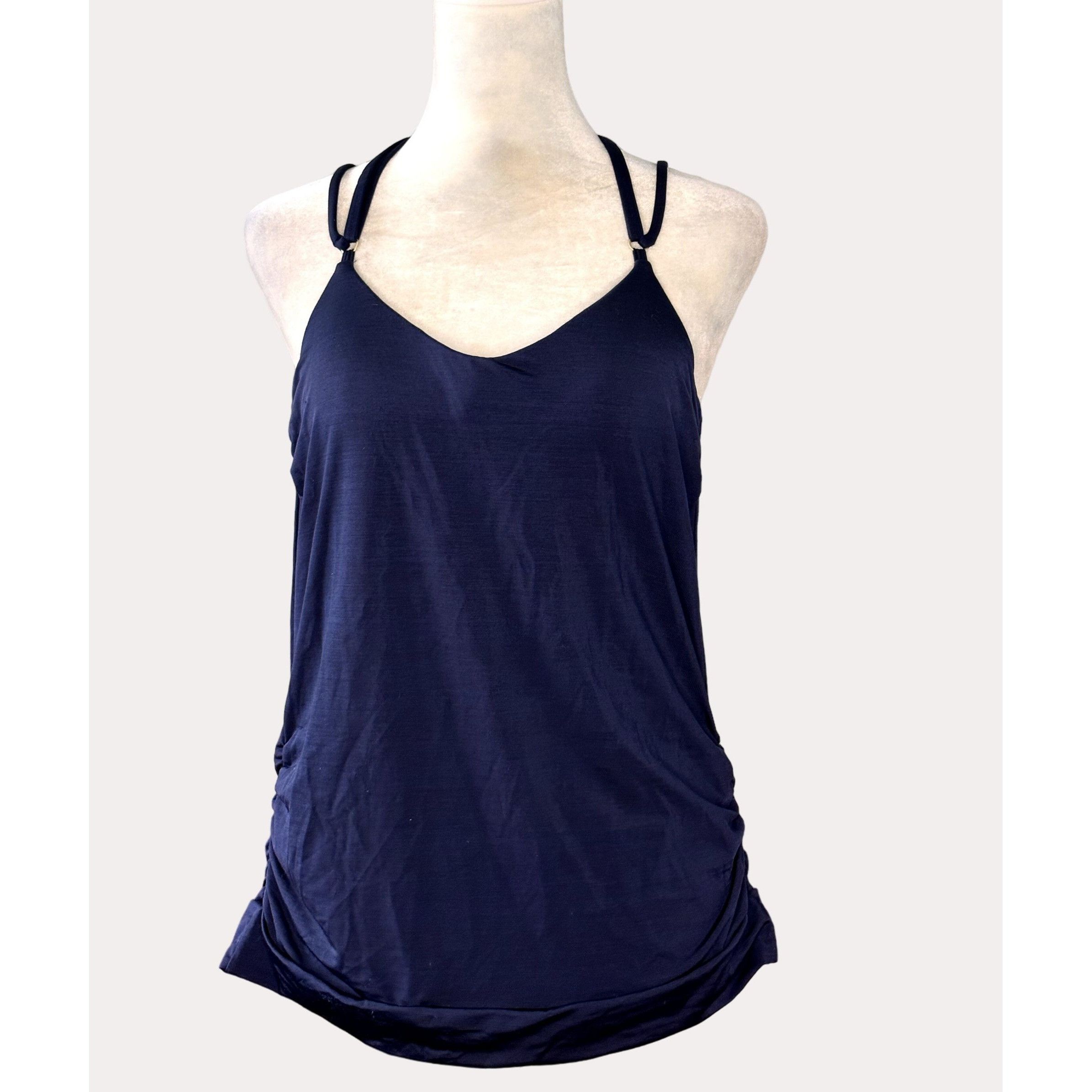 Haut De Maillot De Bain Tankini ATHLETA - Bleu 'Dress Blue', Taille M, Neuf Avec Étiquette