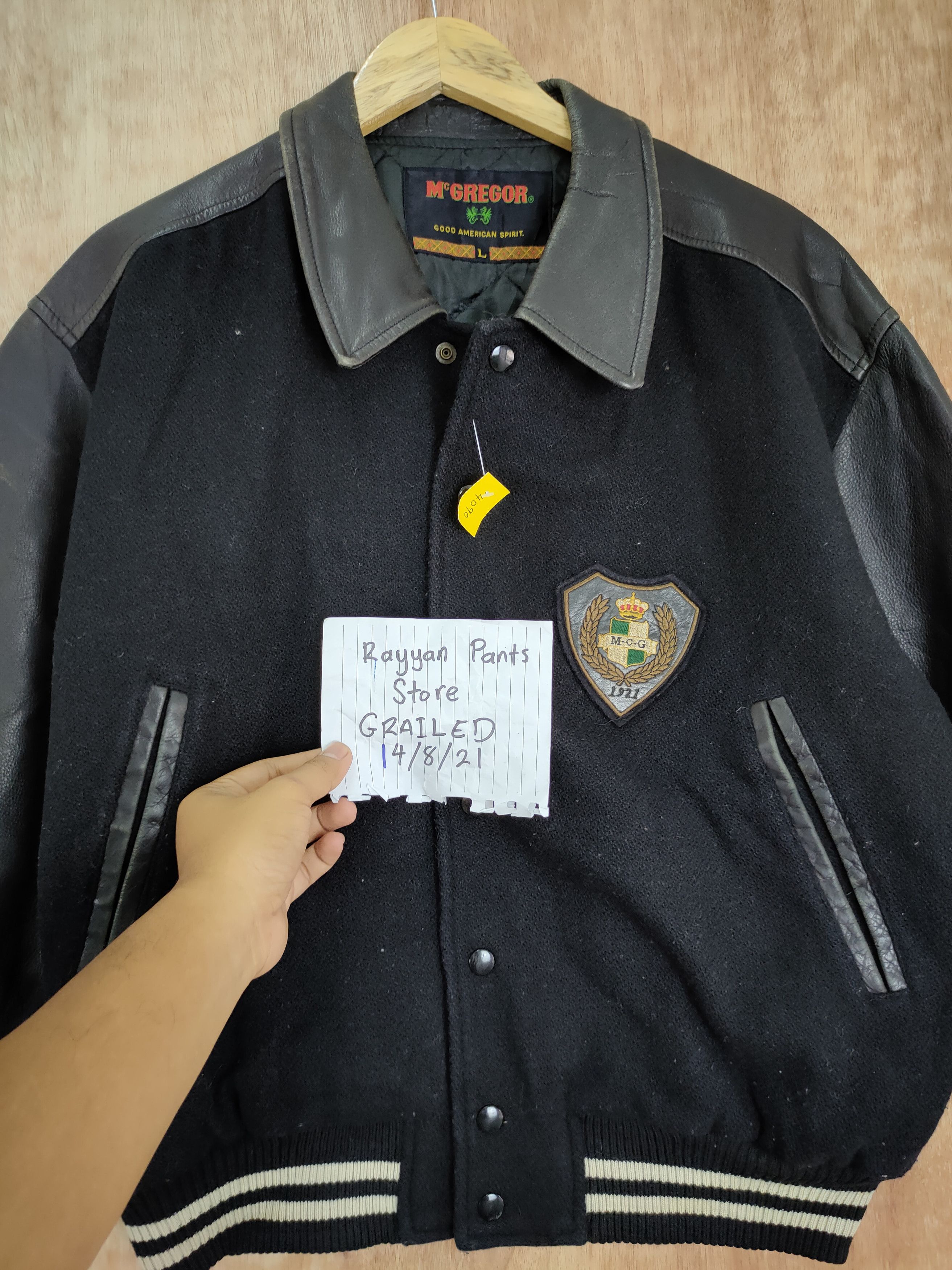 McGregor Mc Gregor black varsity wool leather jacket vintage #4090 Size US L / EU 52-54 / 3 - 15 Thumbnail