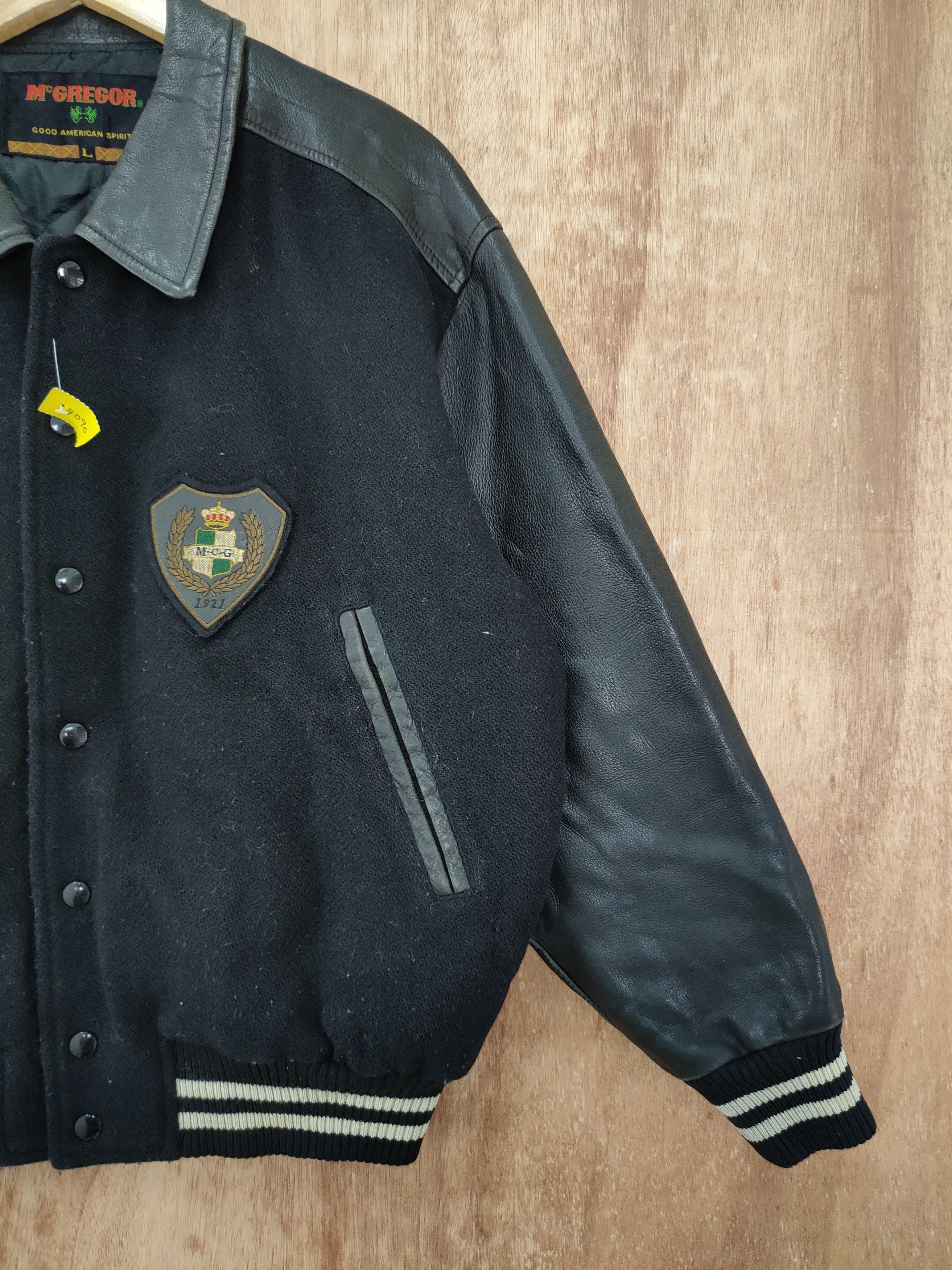 McGregor Mc Gregor black varsity wool leather jacket vintage #4090 Size US L / EU 52-54 / 3 - 11 Thumbnail