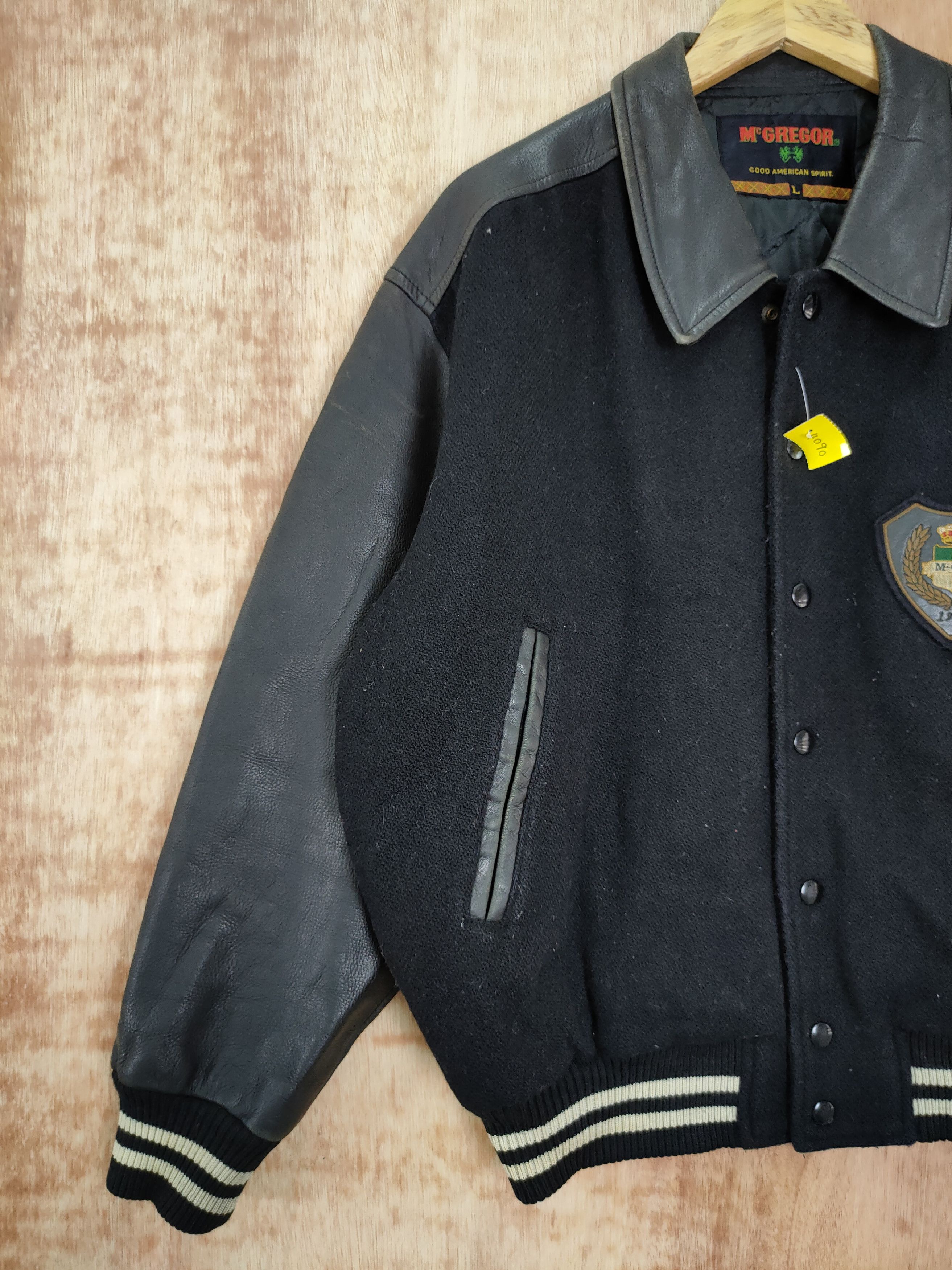 McGregor Mc Gregor black varsity wool leather jacket vintage #4090 Size US L / EU 52-54 / 3 - 10 Thumbnail