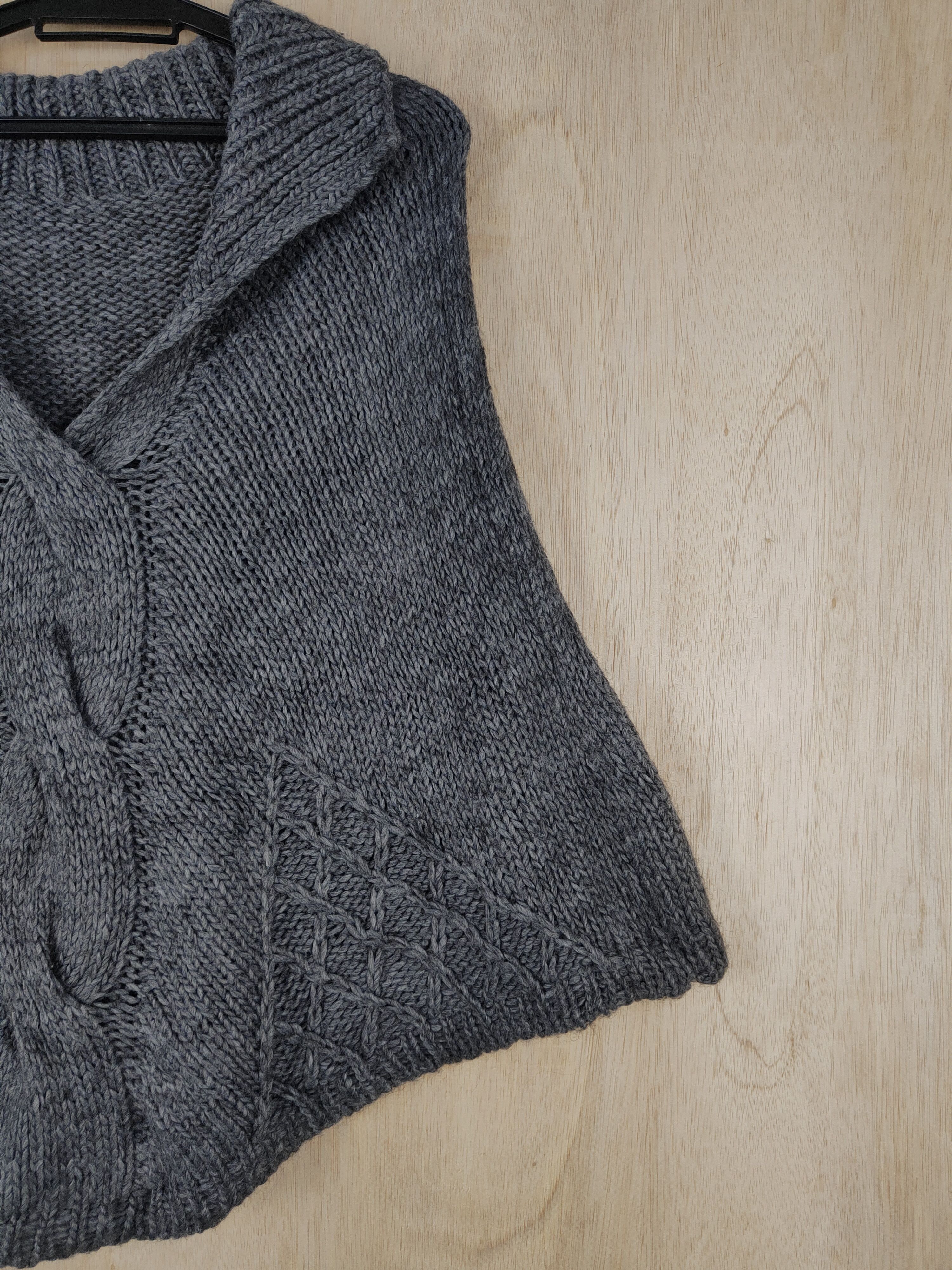 Aran Isles Knitwear Cato Italy designer Gray Knitwear mohair cloak capes #S305 Size US M / EU 48-50 / 2 - 4 Thumbnail