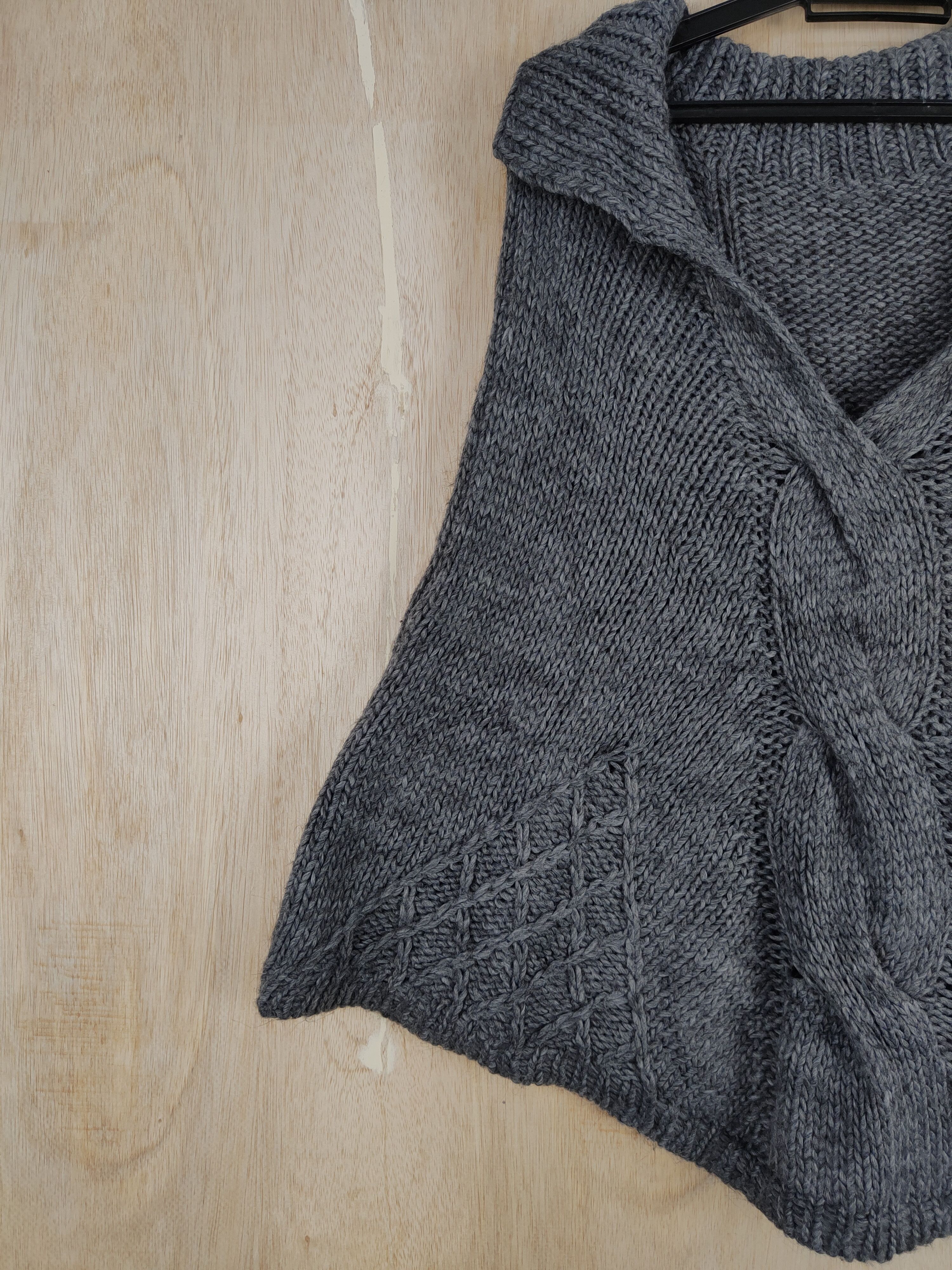 Aran Isles Knitwear Cato Italy designer Gray Knitwear mohair cloak capes #S305 Size US M / EU 48-50 / 2 - 3 Thumbnail