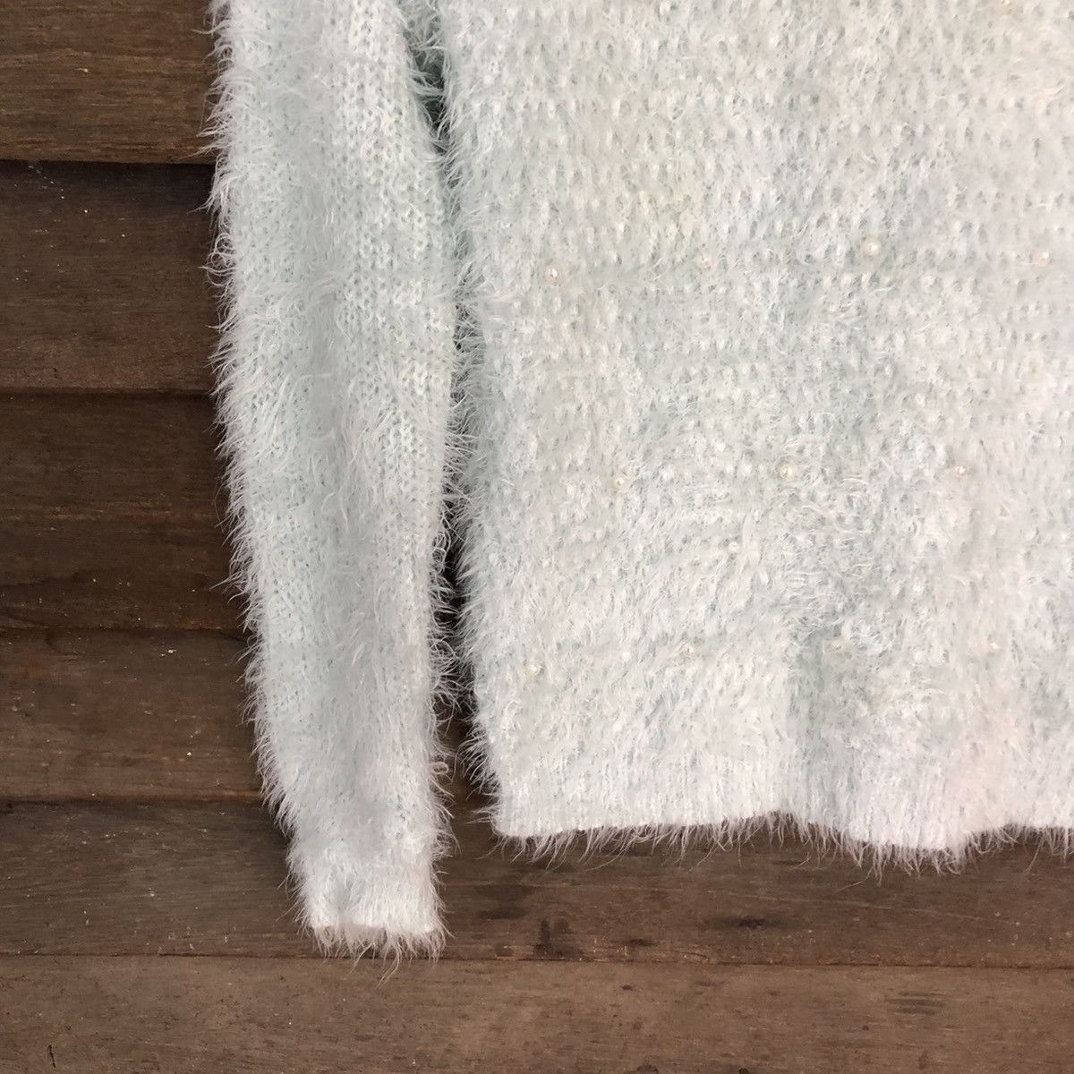 Homespun Knitwear × Japanese Brand Elvence Deux Green Shag Shaggy Fur Mohair Knitwear #7007 Size S / US 4 / IT 40 - 4 Thumbnail