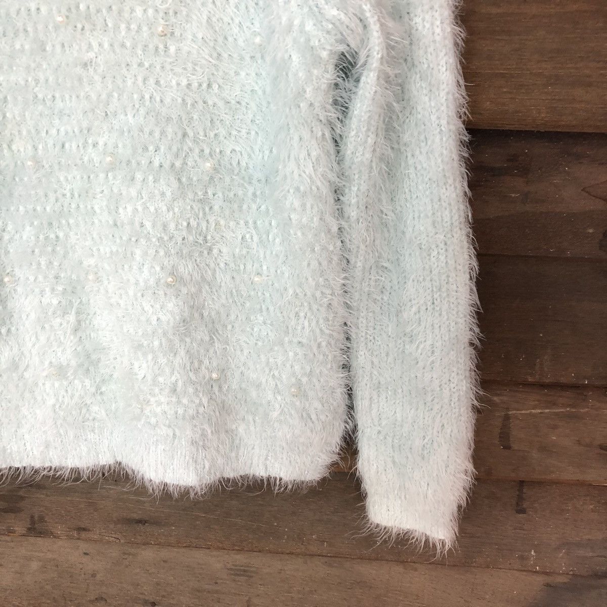 Homespun Knitwear × Japanese Brand Elvence Deux Green Shag Shaggy Fur Mohair Knitwear #7007 Size S / US 4 / IT 40 - 5 Thumbnail