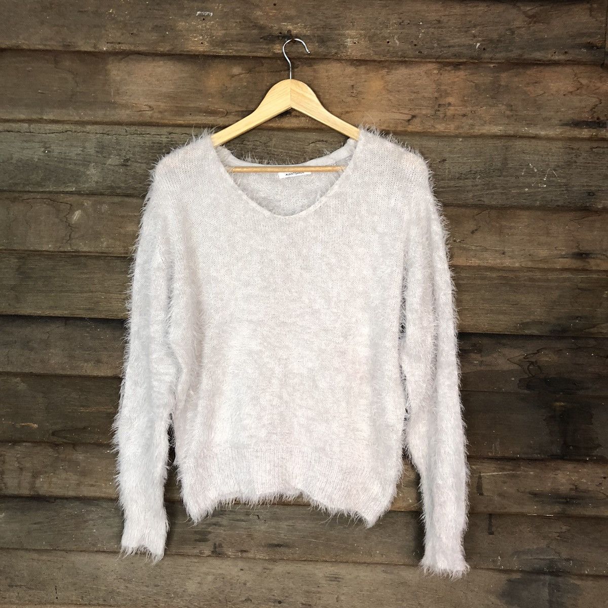 image of Avail Avant Garden Shag Shaggy Fur Mohair Knitwear 7012 in Grey, Women's (Size Large)